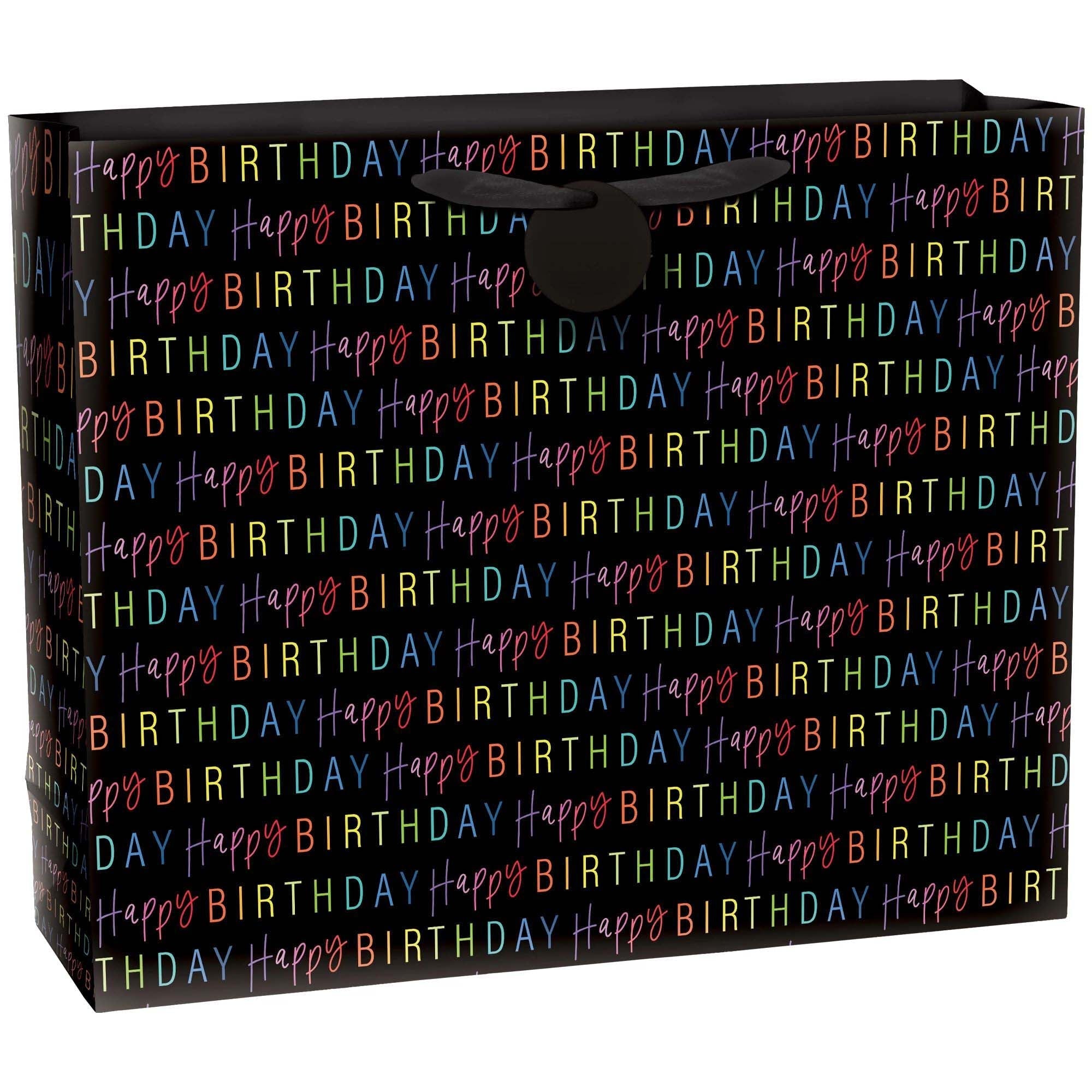 Rainbow Happy Birthday Large Gift Bag, 13 x 10.5 x 5 Inches, 1 Count