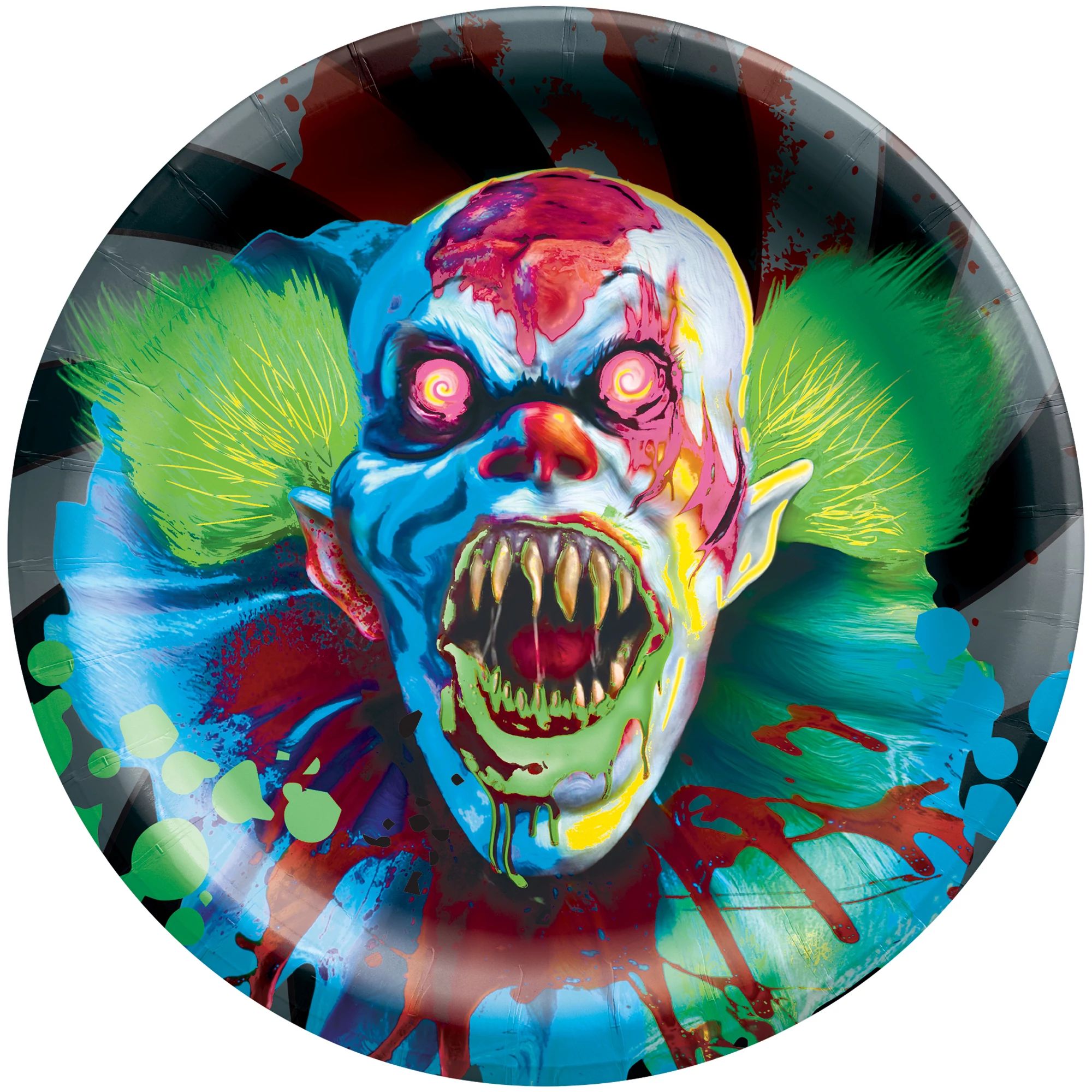 Creepy Carnival Small Round Dessert Paper Plates, 6 Inches, 20 Count