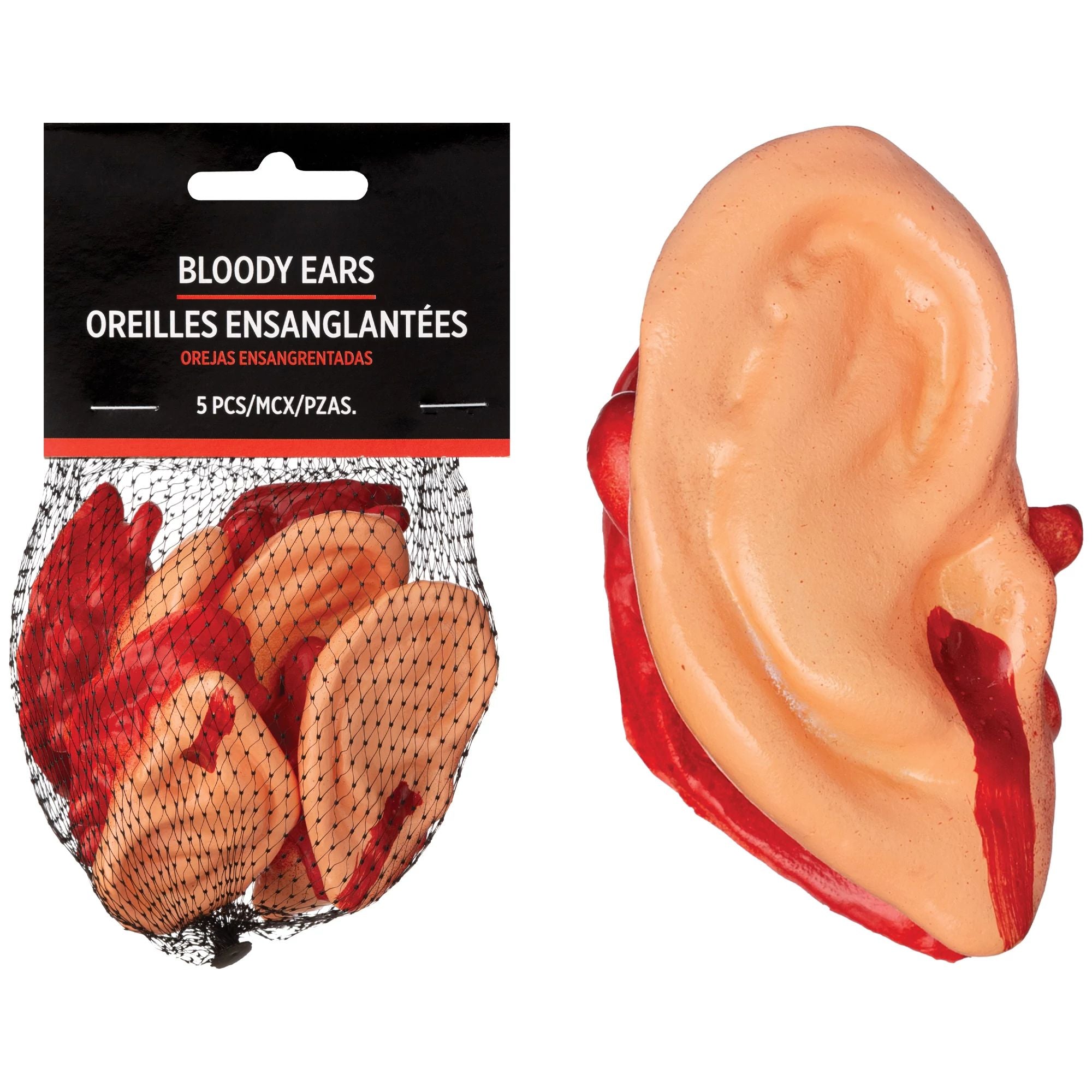 Halloween Decorations Plastic Bloody Ears, 5 Count