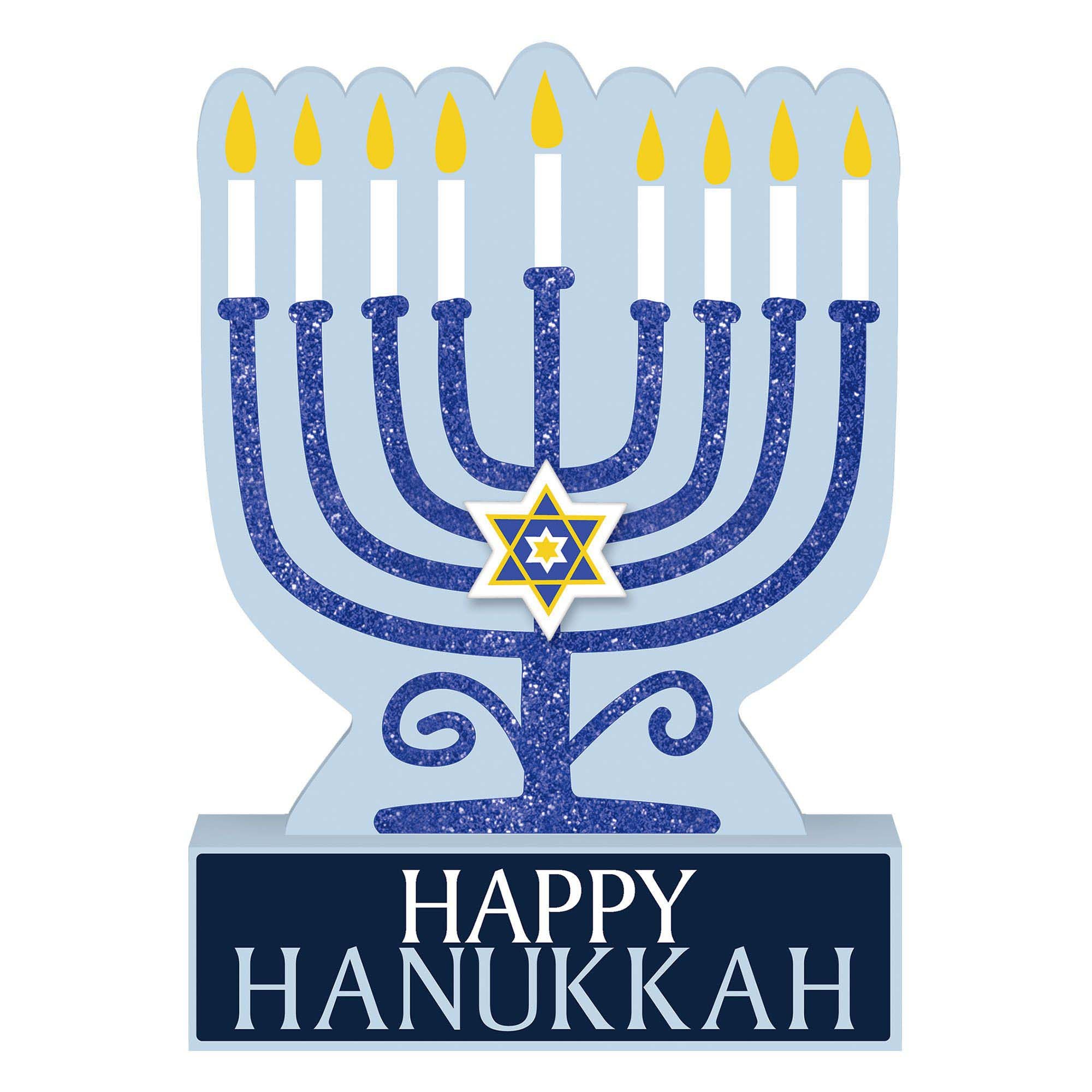 Hannukah Menorah Standing Sign Decoration, 9 x 7 Inches, 1 Count