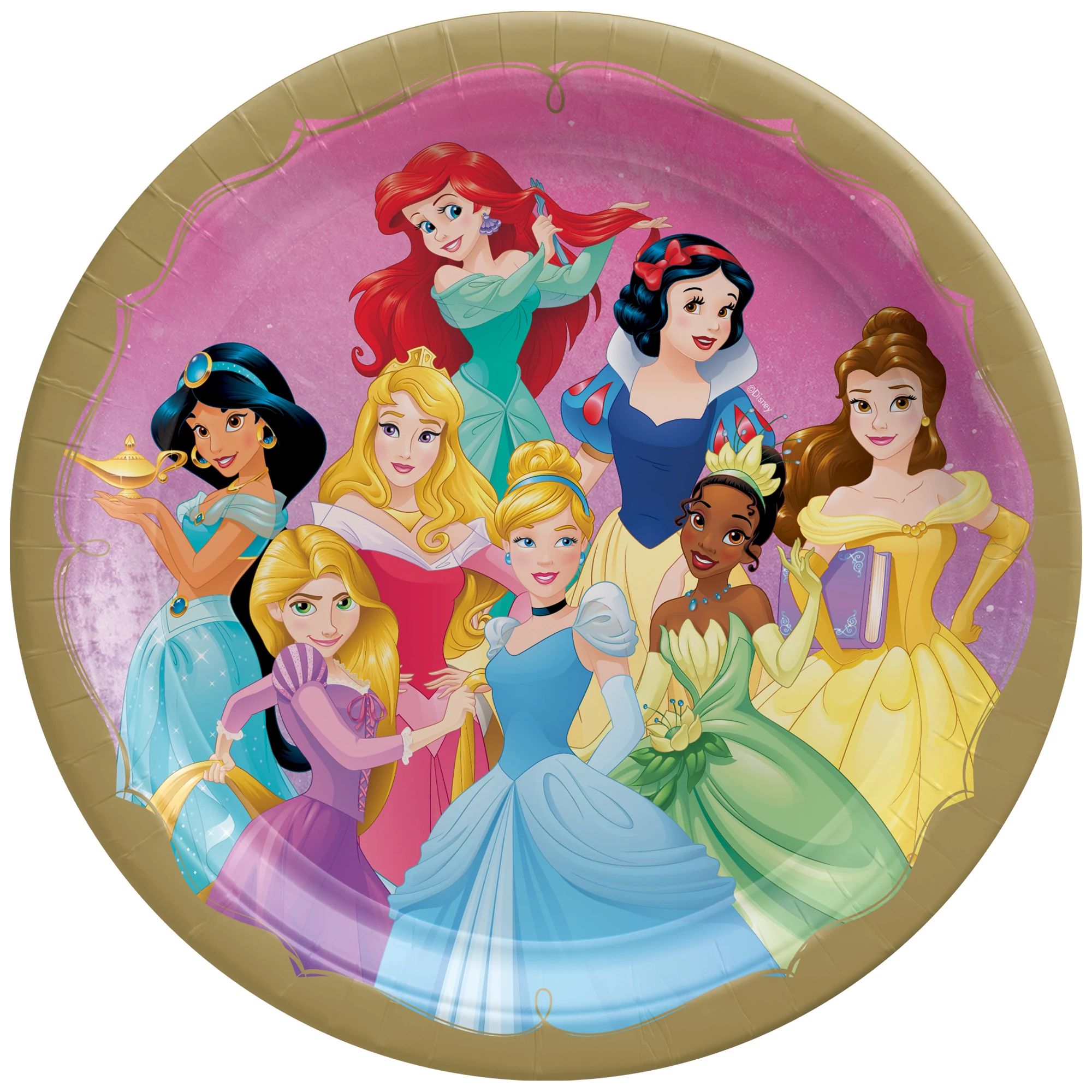 Once Upon A Time Birthday Small Round Dessert Paper Plates, 7 Inches, 8 Count