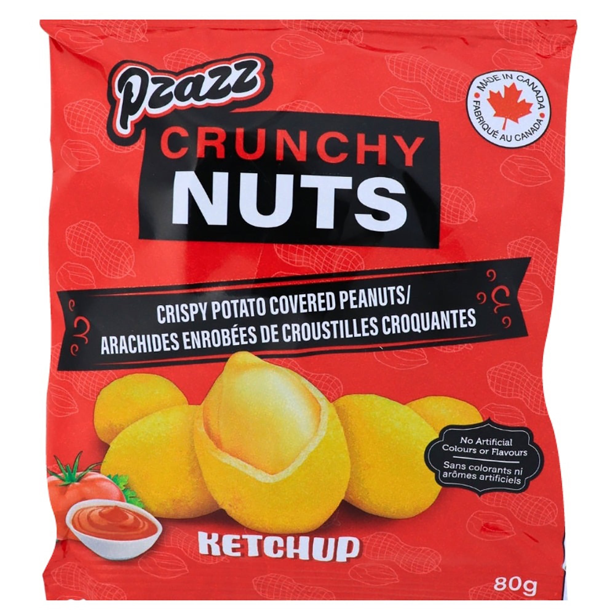 Pzazz Crunchy Nuts, Ketchup, 80 g, 1 Count