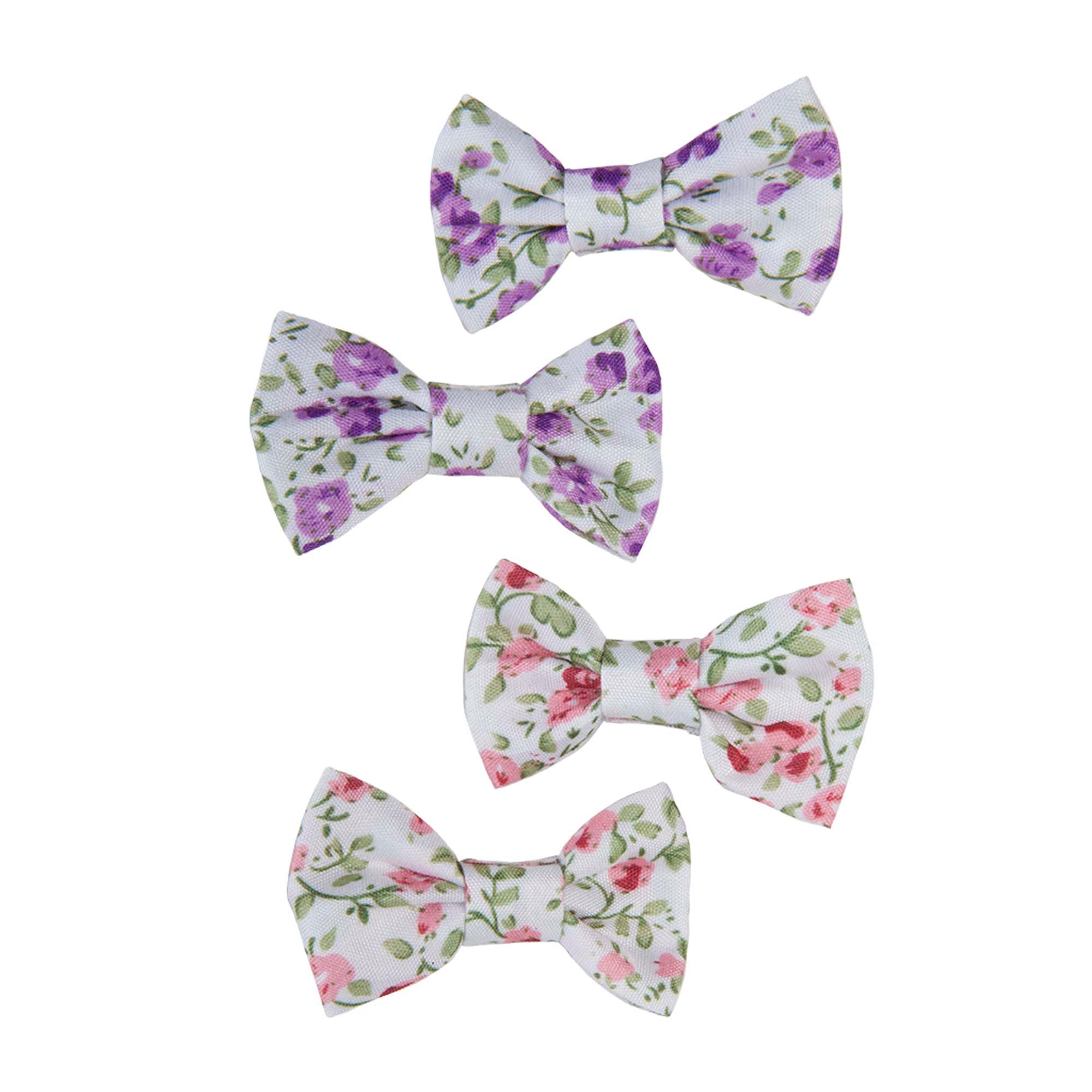 Boutique Floral Mini Bow Hairclip for kids , 2 Count