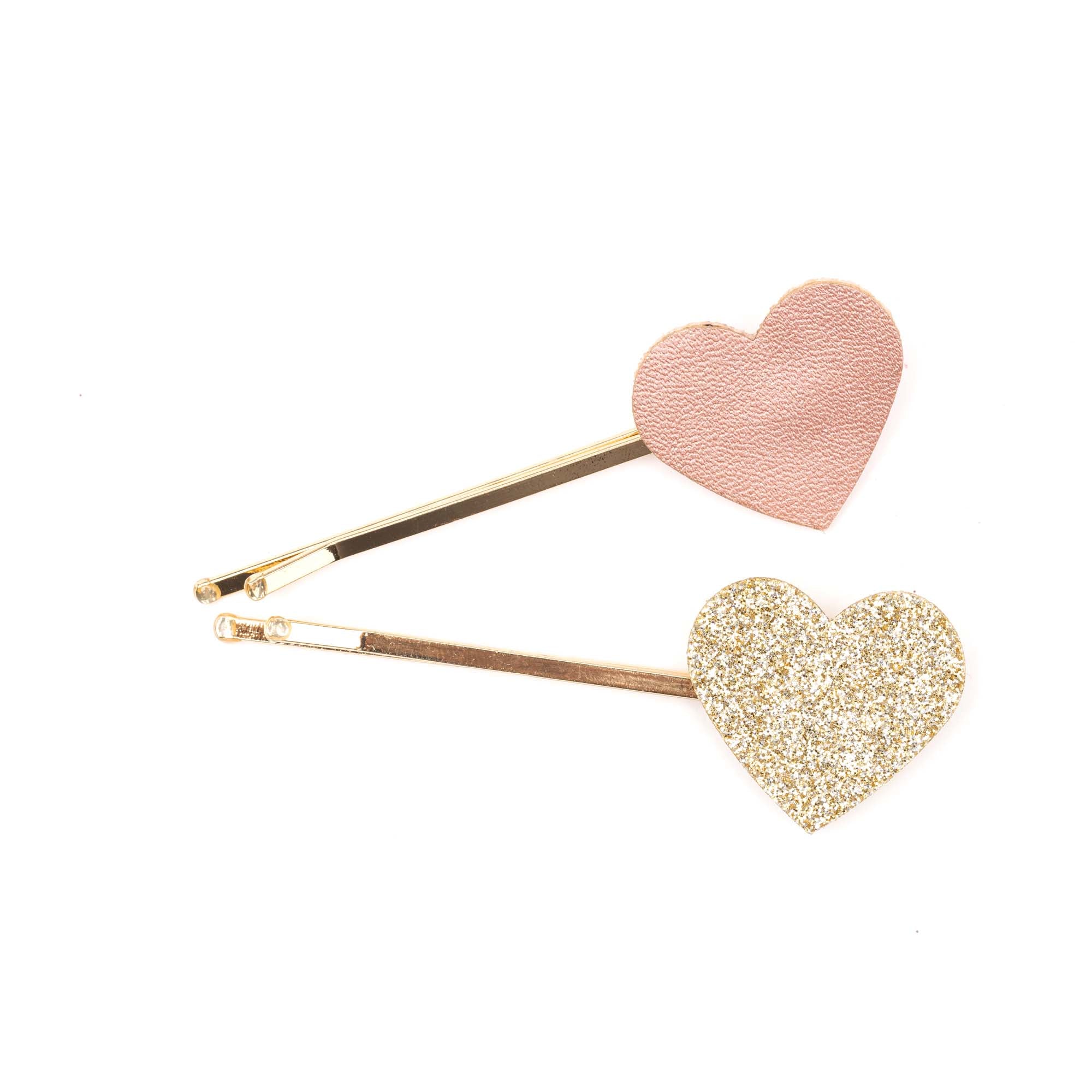 Boutique Matte Heart Hairclips for kids, 2 count