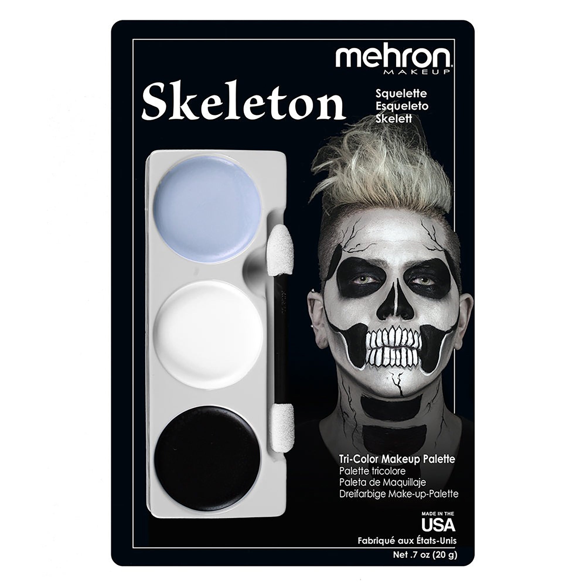 Mehron Skeleton Tri-Color Makeup Palette, 7 Oz, 1 Count