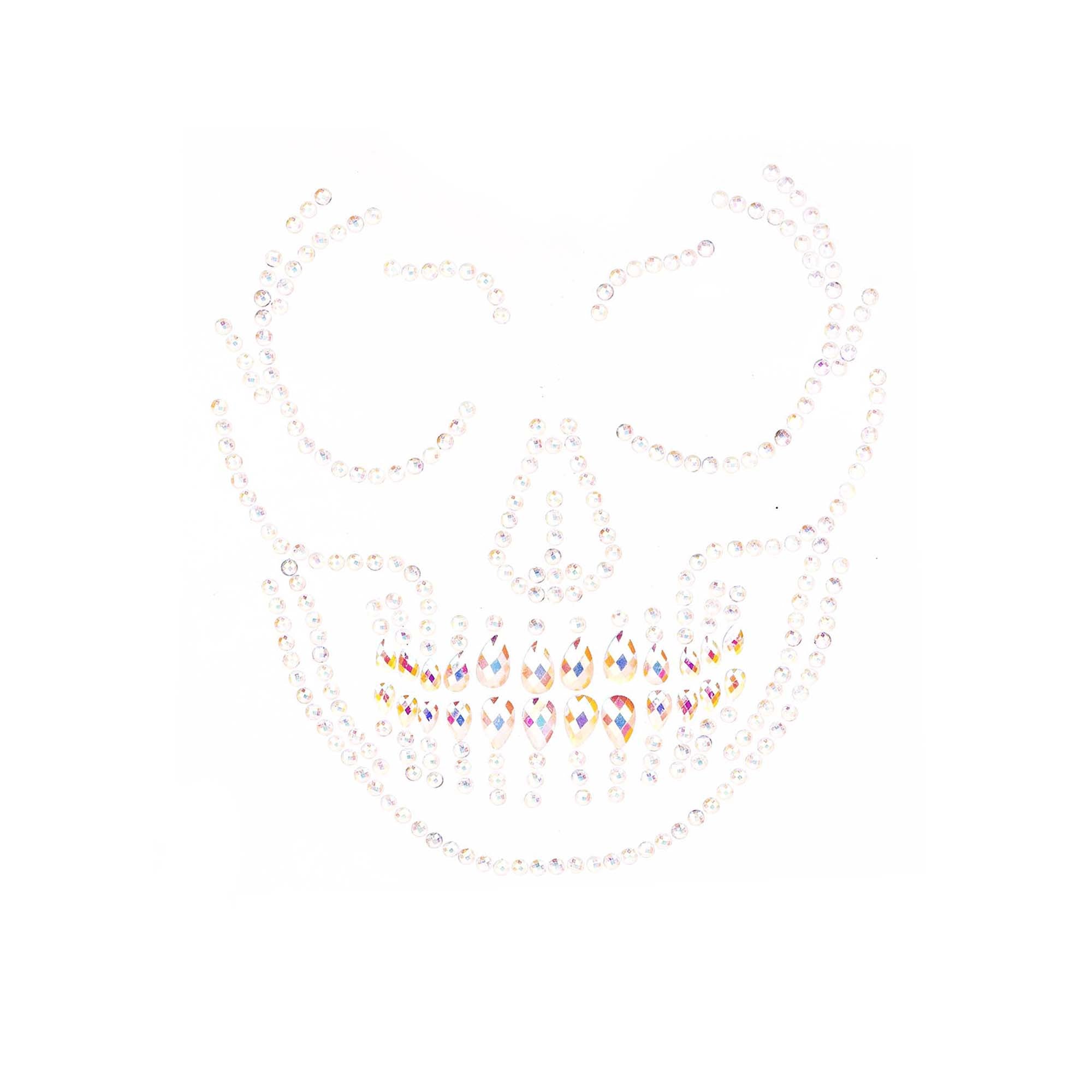 Glow-in-the-Dark Skull Adhesive Face Jewels, 1 Count