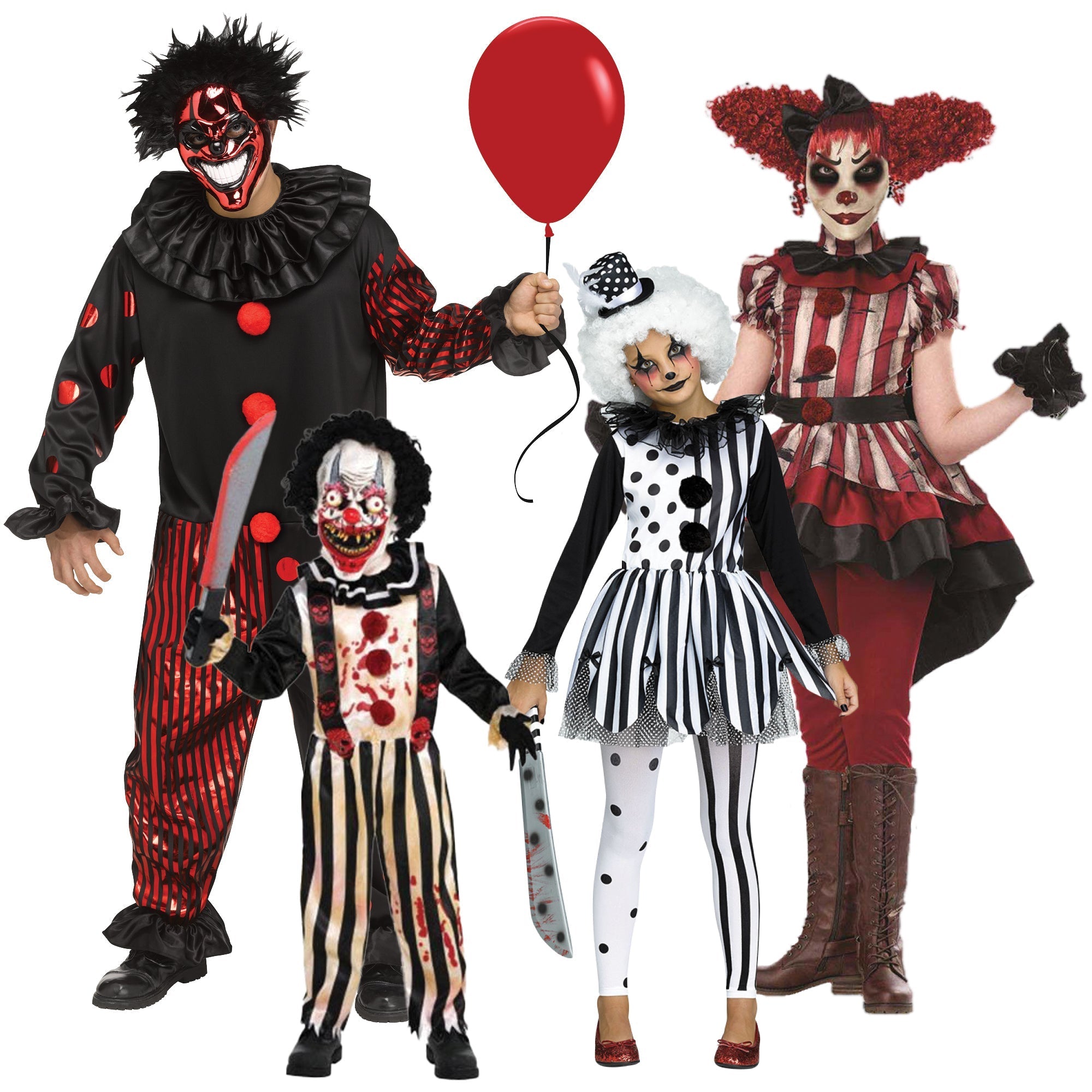 Creepy Clown Family Costumes
