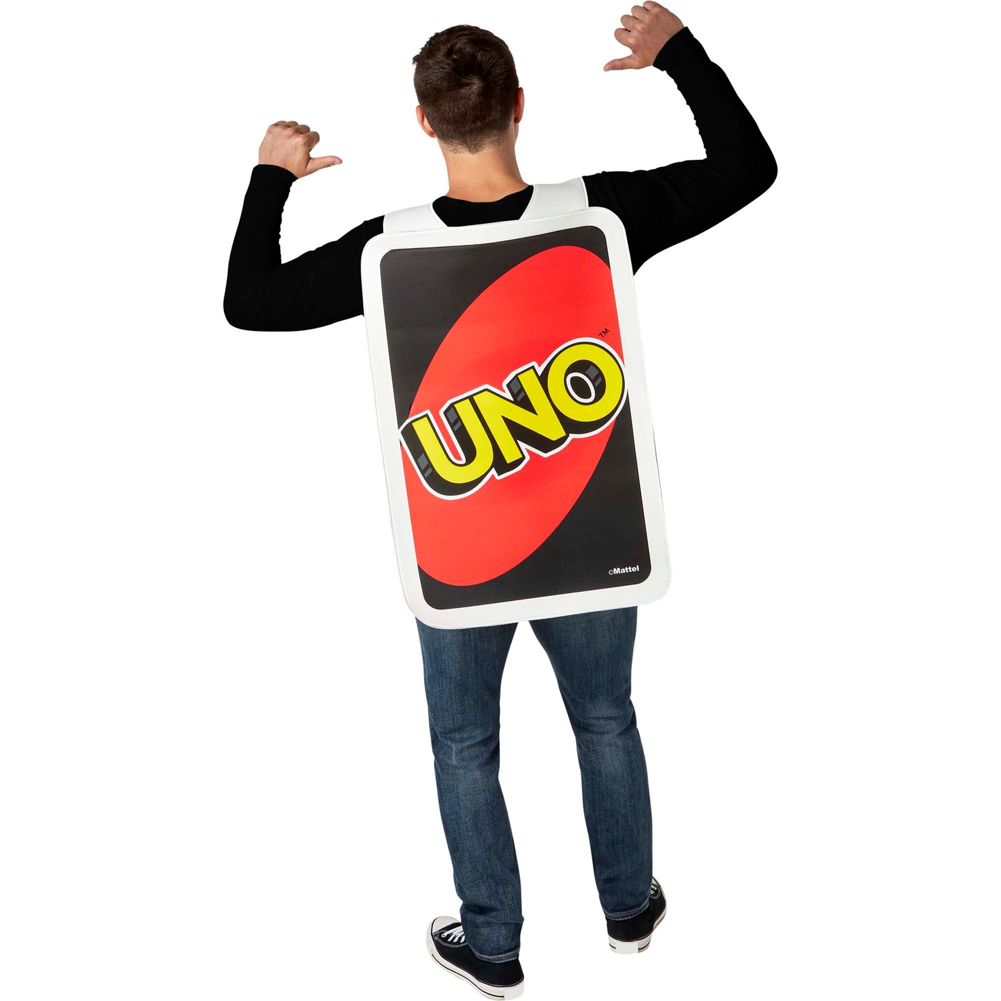 Red Uno Reverse Card Costume for Adults