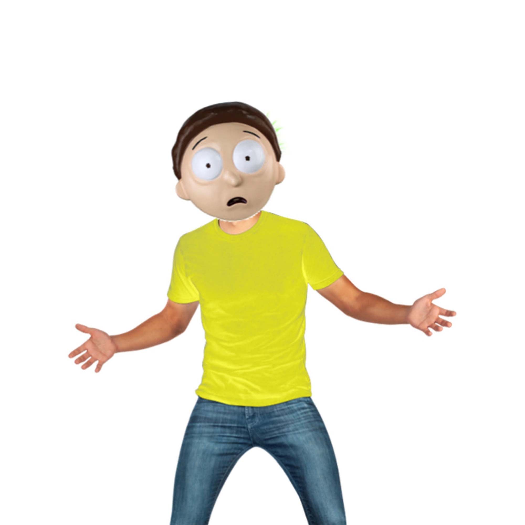 Rick and Morty, Morty Costume for Adults, Yellow Shirt