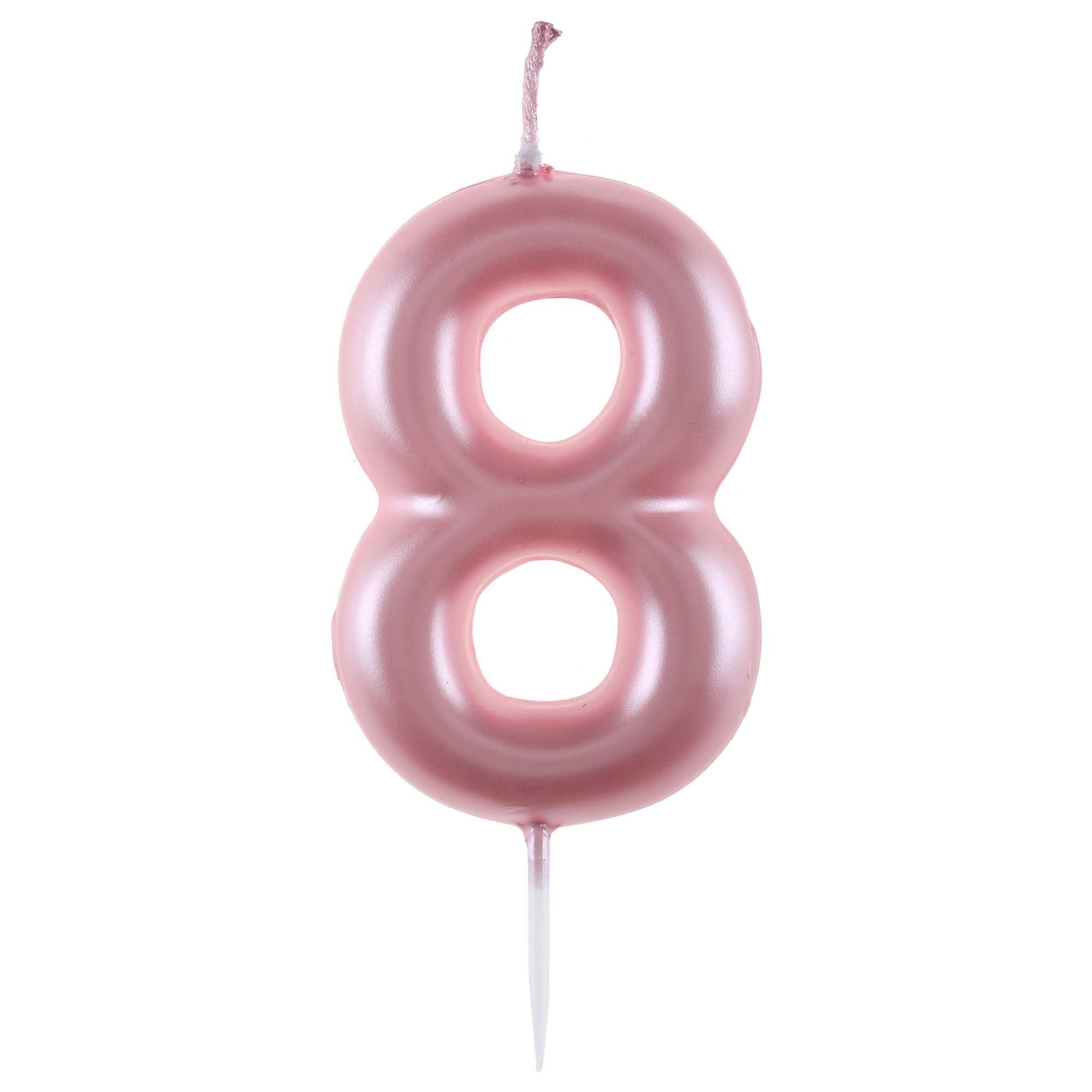 Light Pink Number 8 Birthday Candle, 1 Count