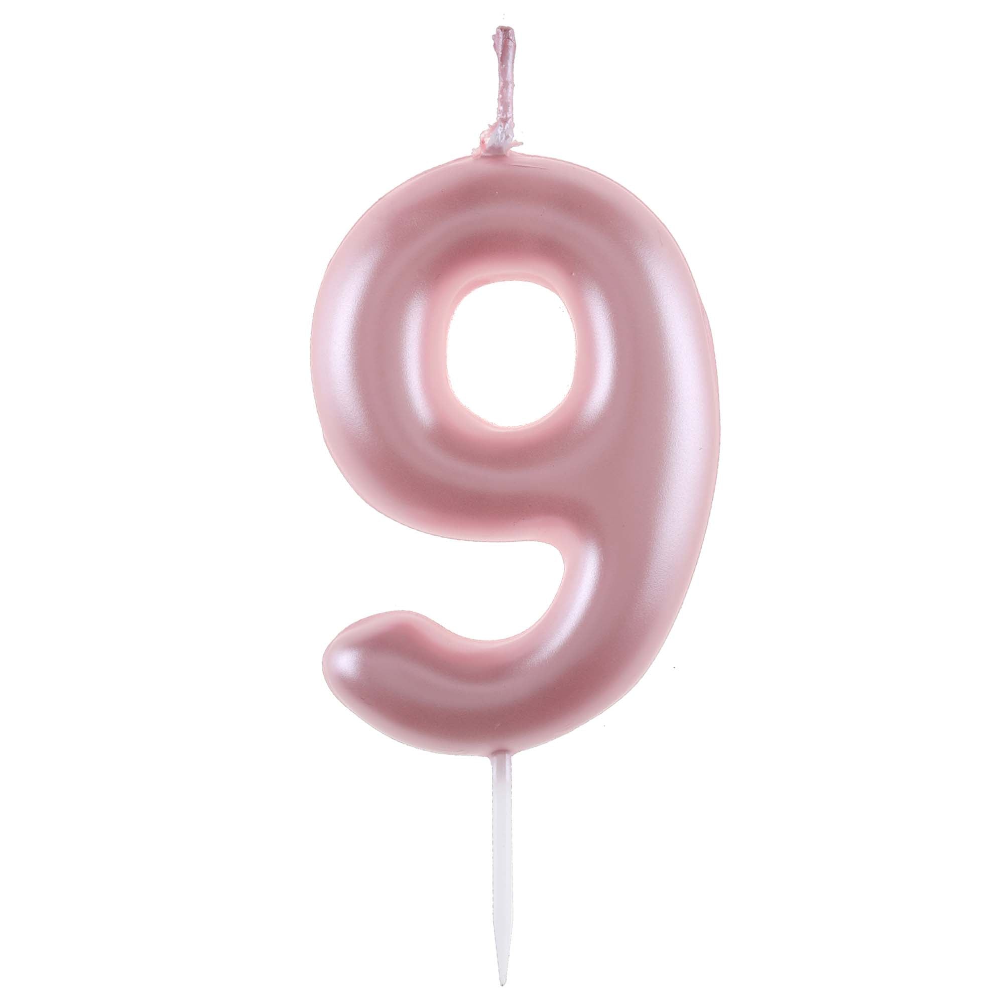 Light Pink Number 9 Birthday Candle, 1 Count