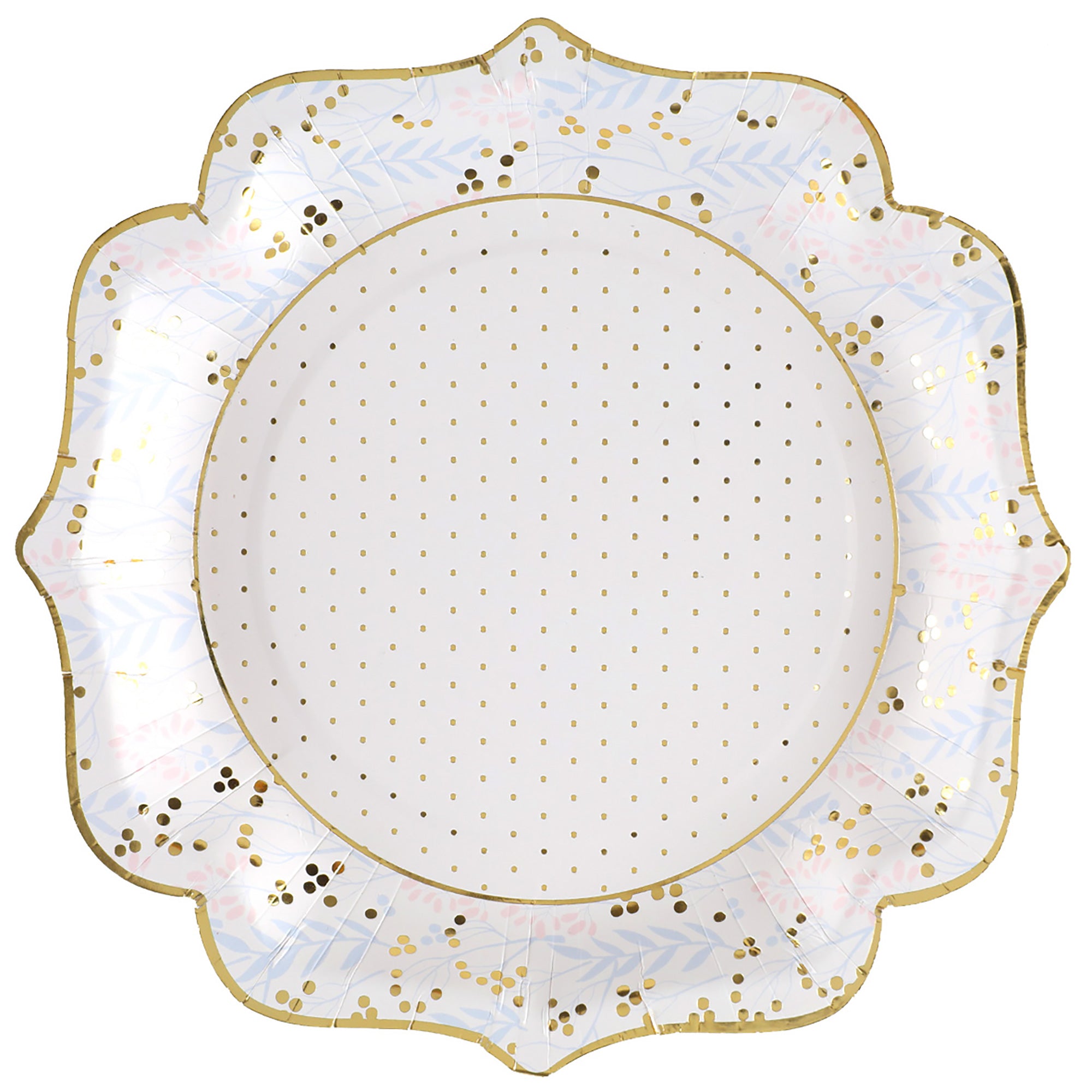 Floral Baptism Large Lunch Paper Plates, 9 Inches, 10 Count