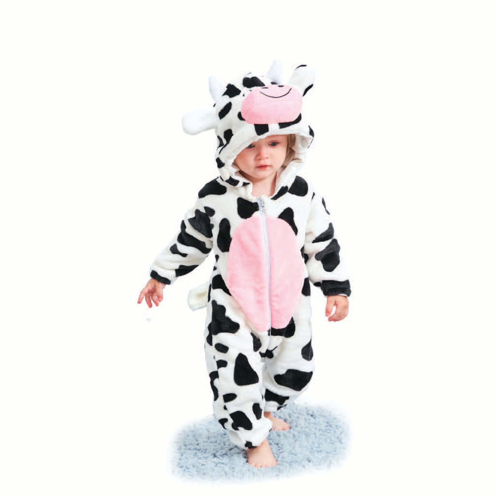 Little Cow Costume for Babies and Toddlers, Jumpsuit with Attached Hood