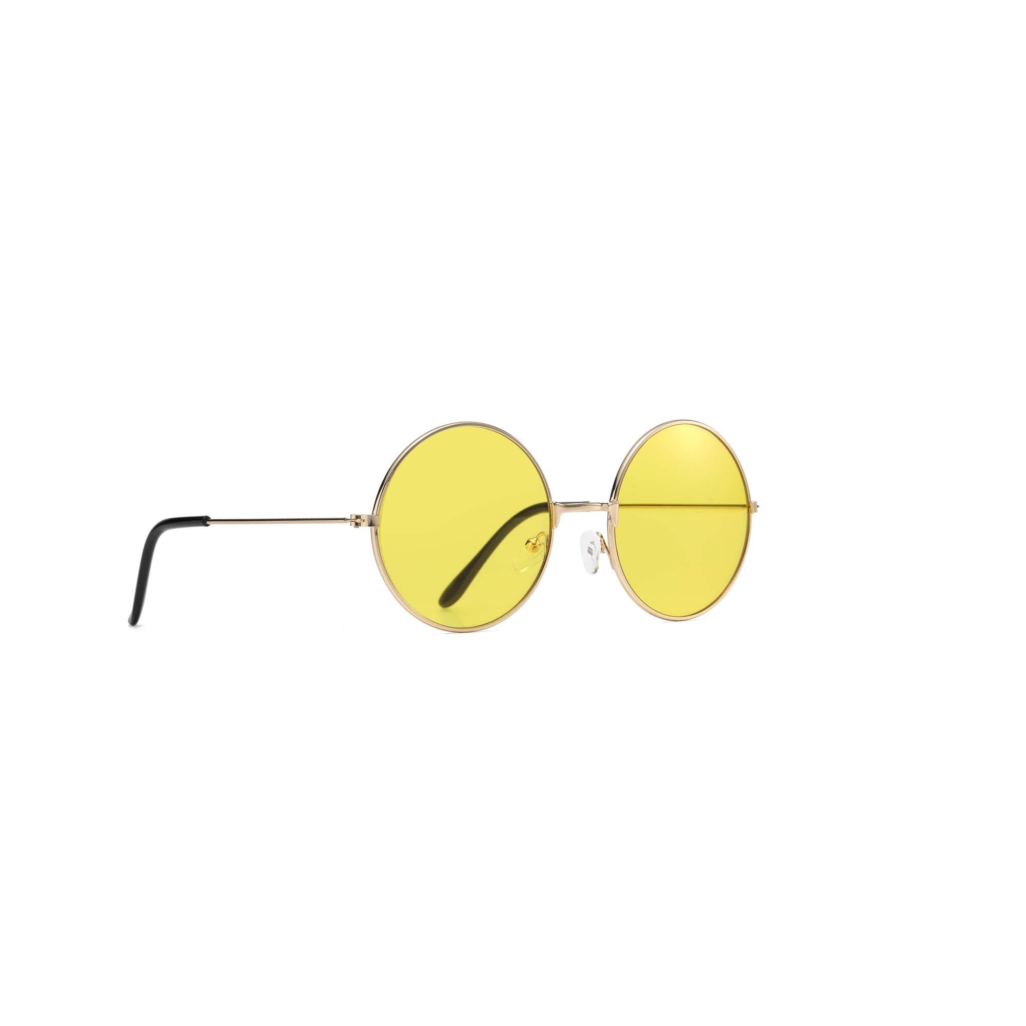 Yellow Hippie Round Glasses for Adults
