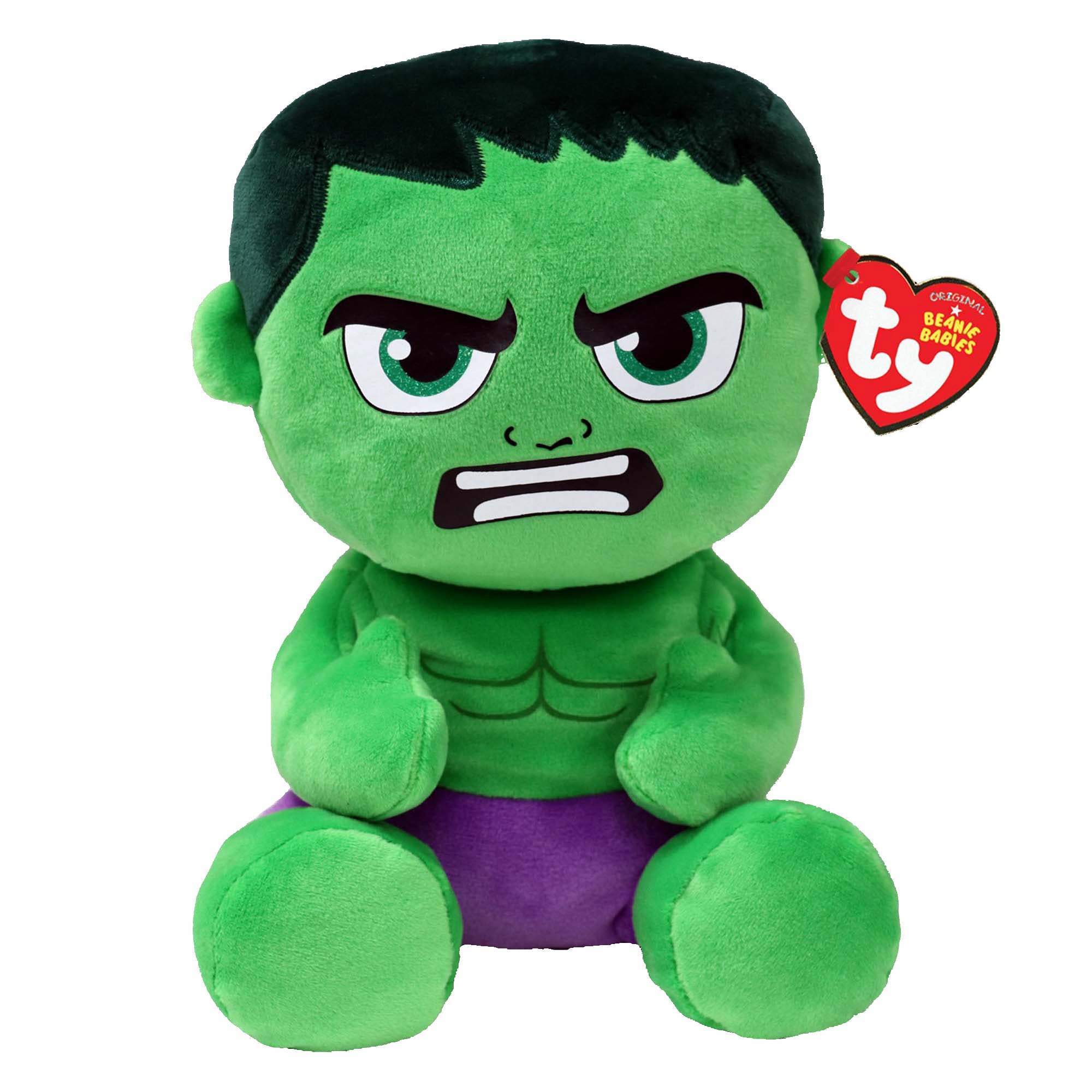 TY Marvel Soft Plush, Hulk, 13 Inches, 1 Count