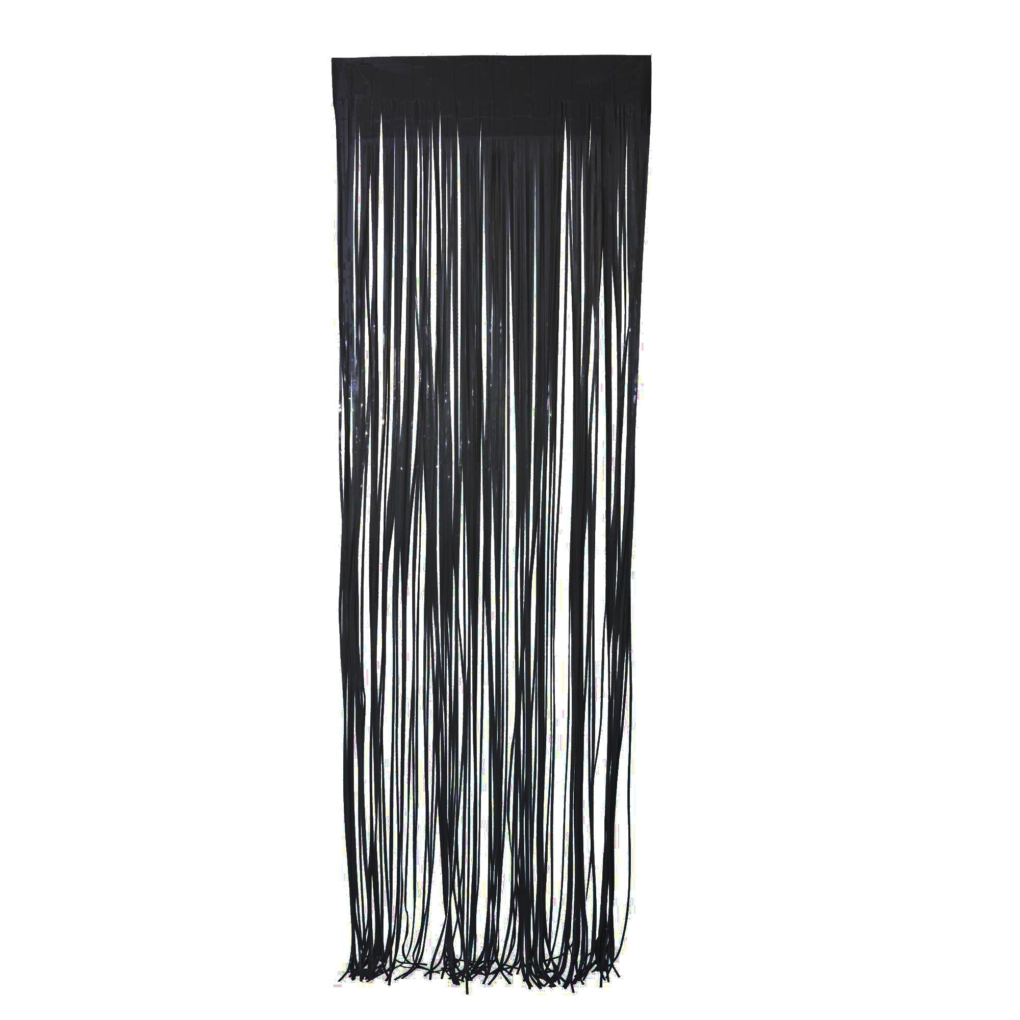Black Metallic Fringe Curtain, 40 x 118 Inches, 1 Count