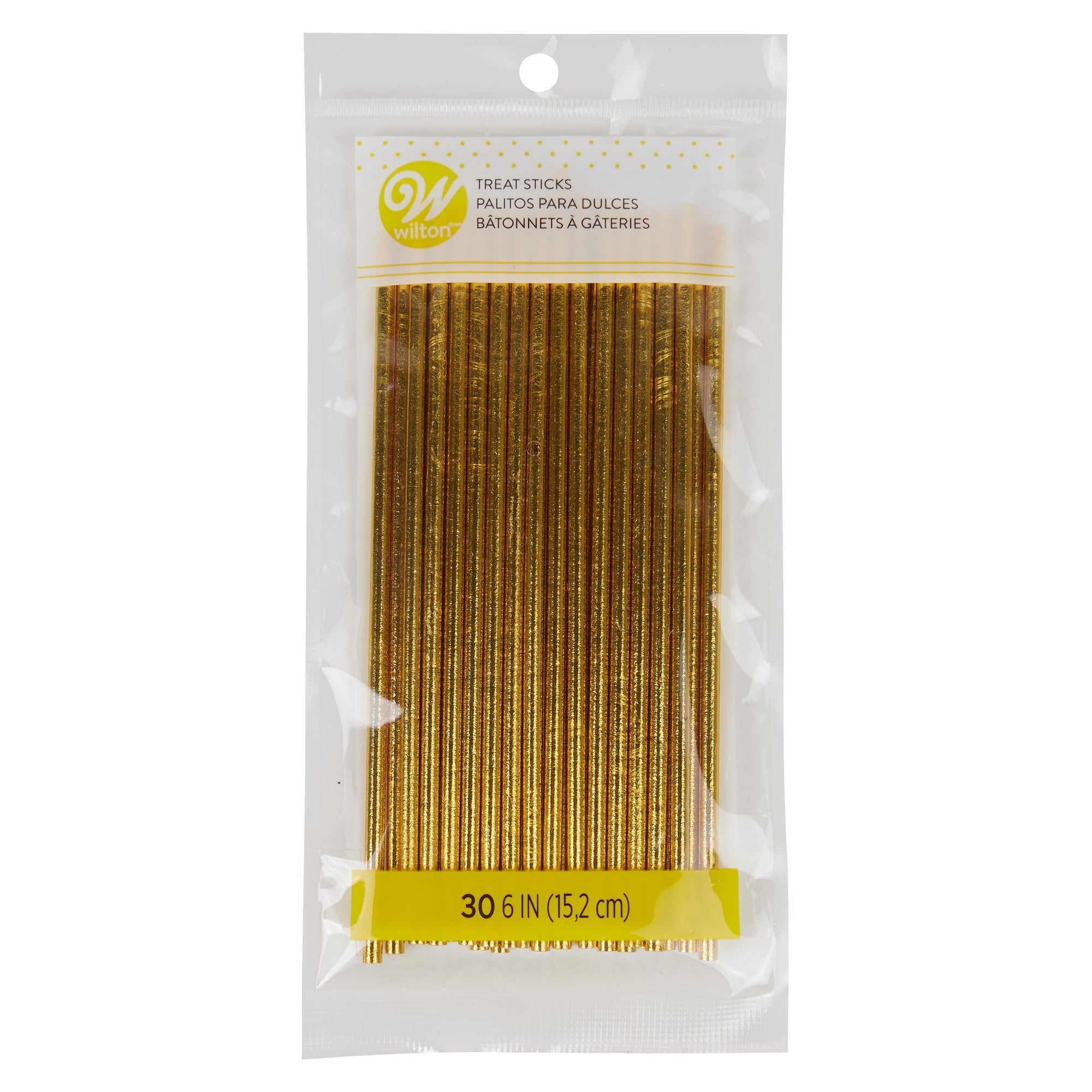 Gold Lollipop Sticks, 6 Inches, 30 Count