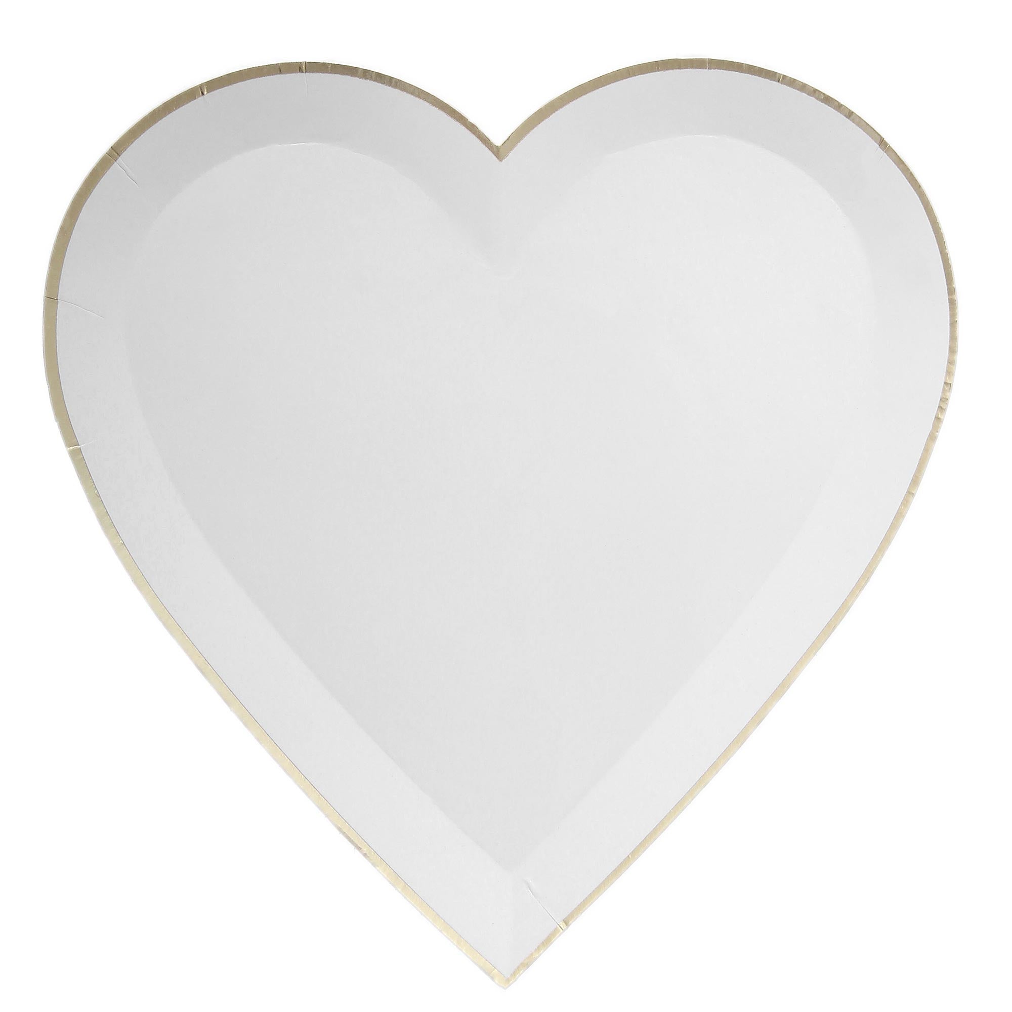 Large Heart Shaped Lunch Paper Plates, White, 9 Inches, 8 Count