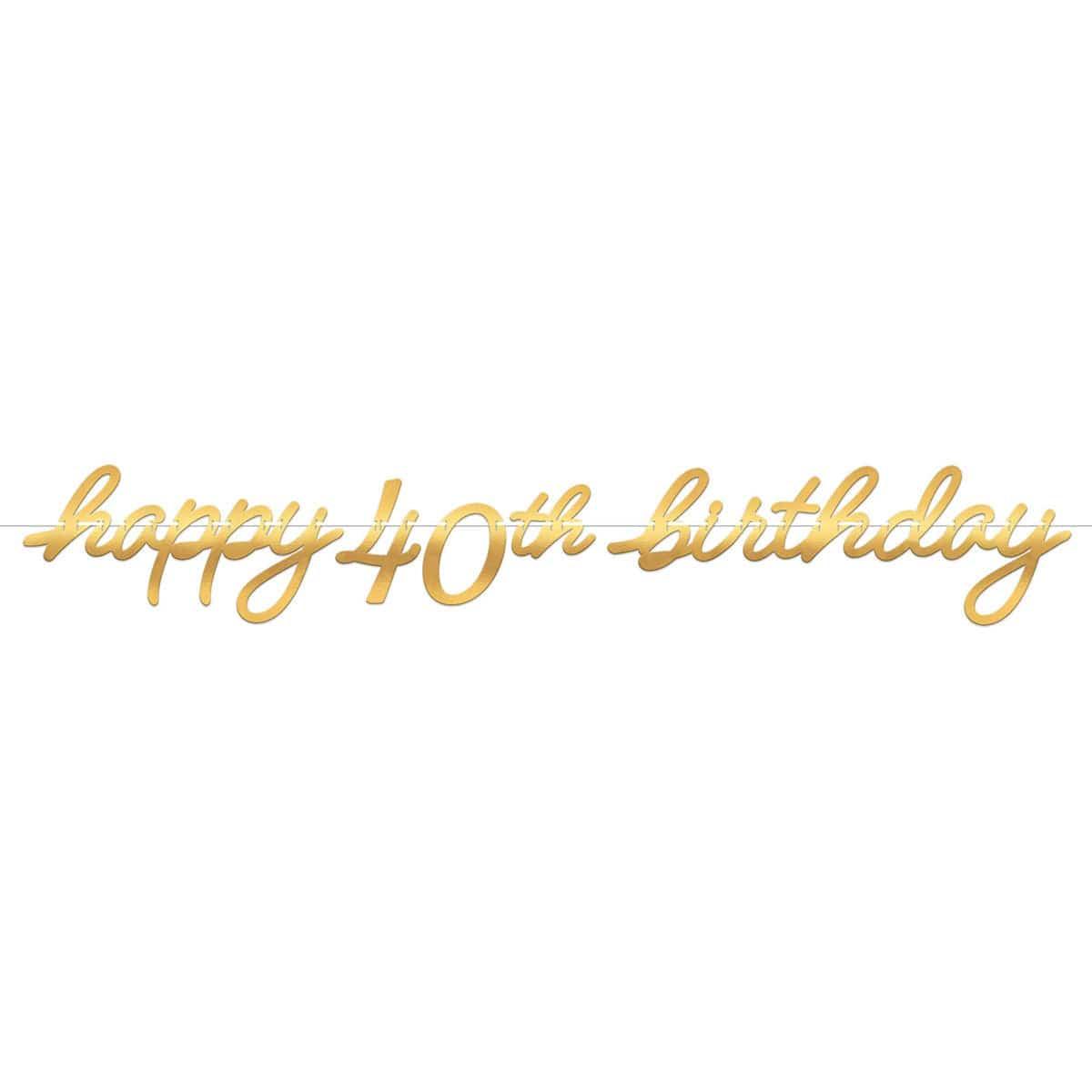 Golden Age Birthday, Happy 40th Birthday Letter Banner, 12?ft