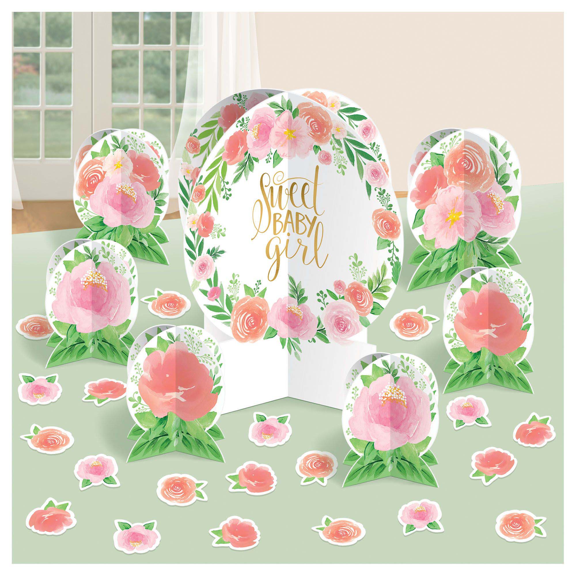 Floral Baby Paper Table Centerpiece Decoration Kit, 1 Count