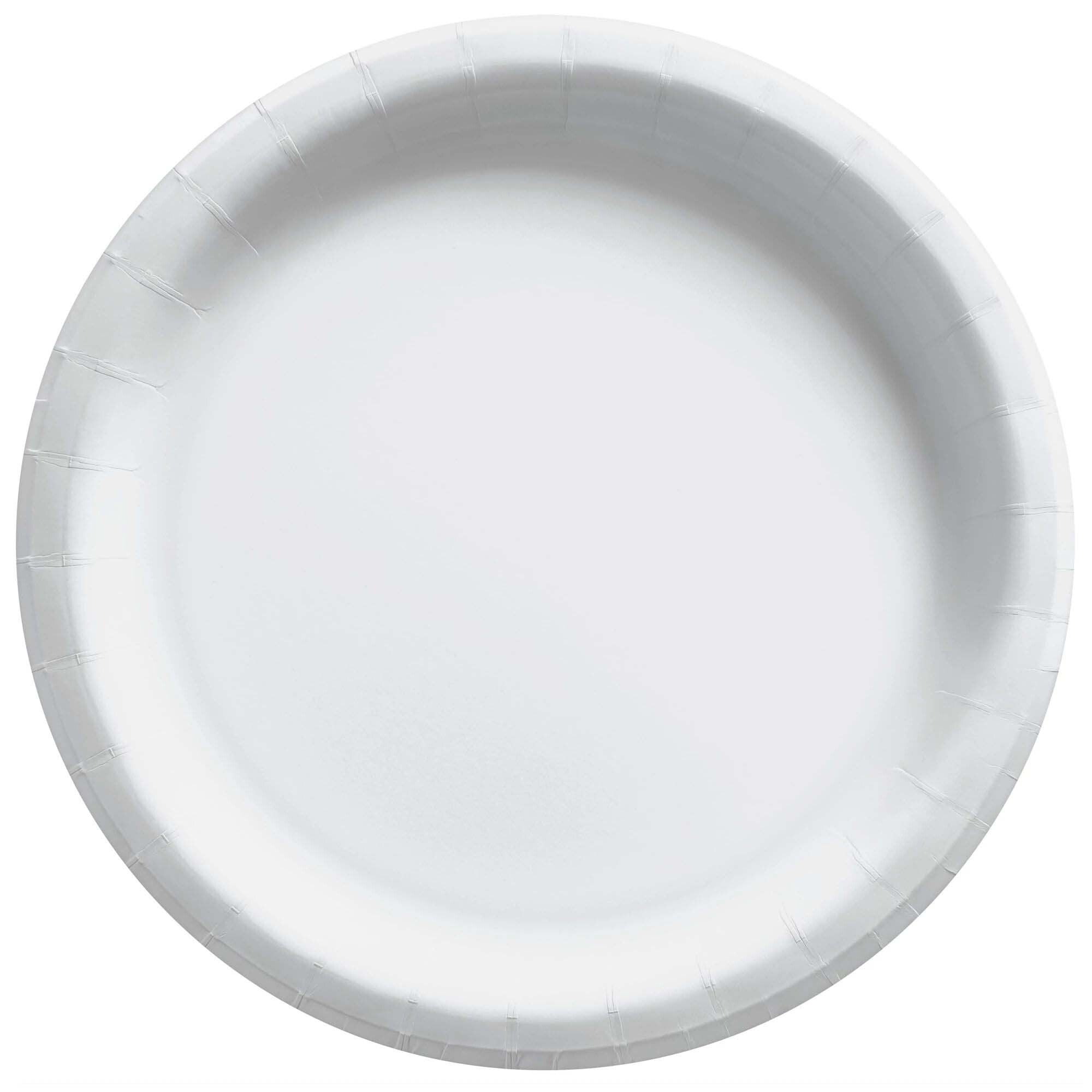 Frosty White Round Paper Plates, 9 Inches, 20 Count