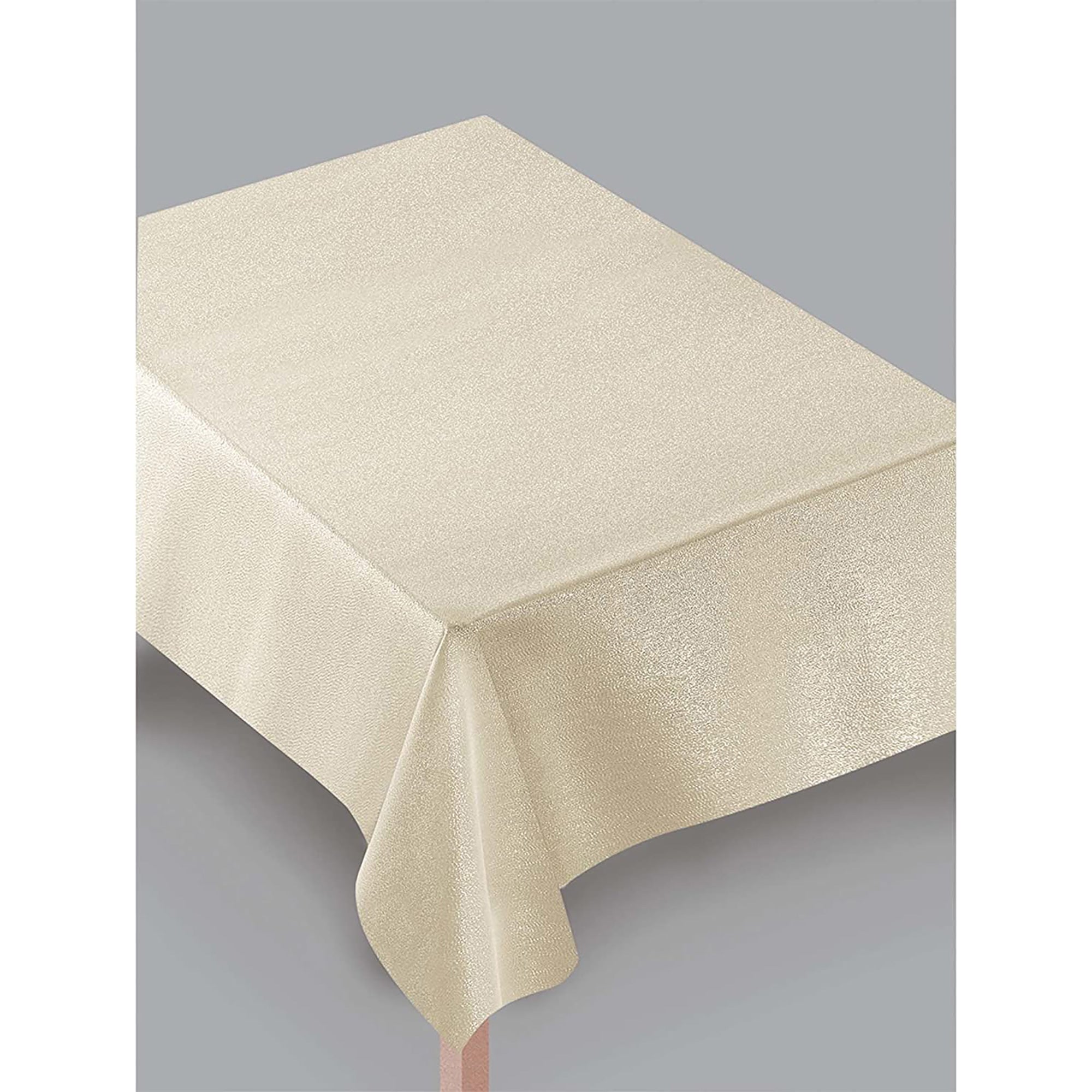 Metallic Beige Rectangular Tablecloth, 60 x 84 Inches, 1 Count