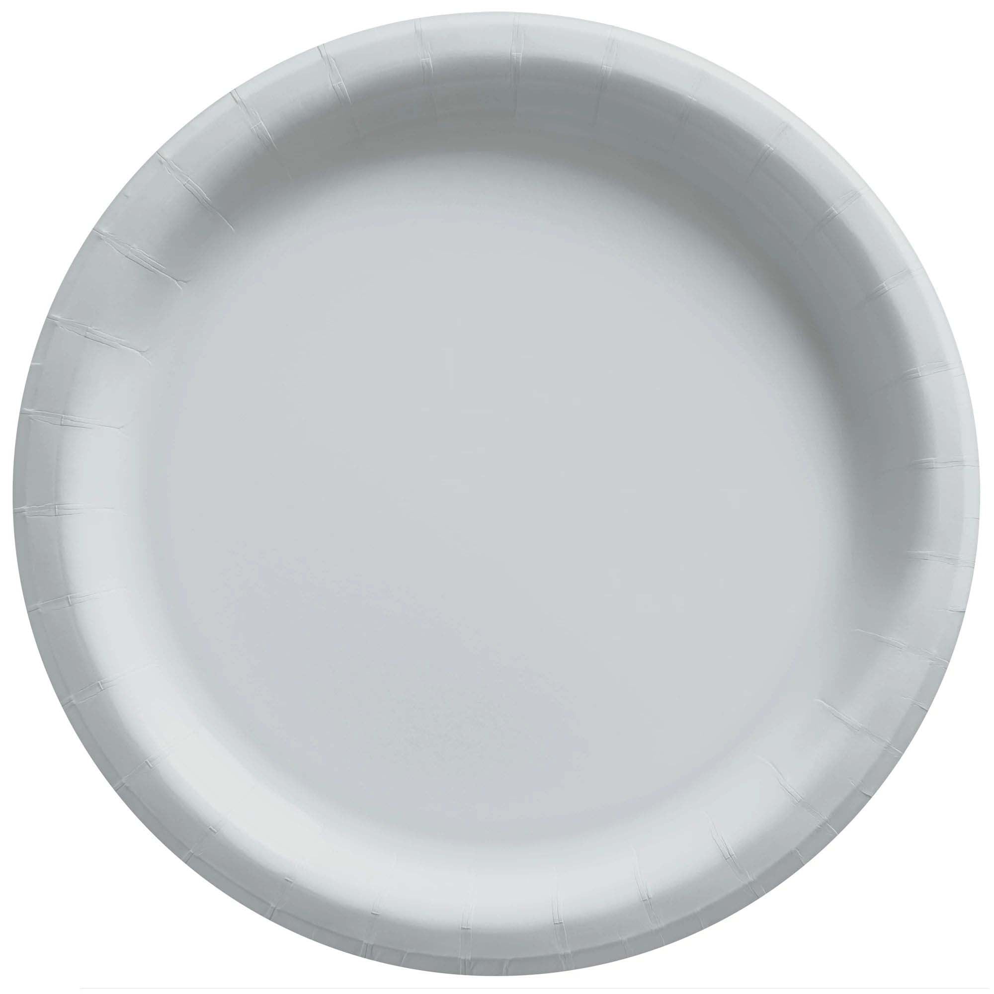 Silver Round Paper Plates, 7 Inches, 20 Count