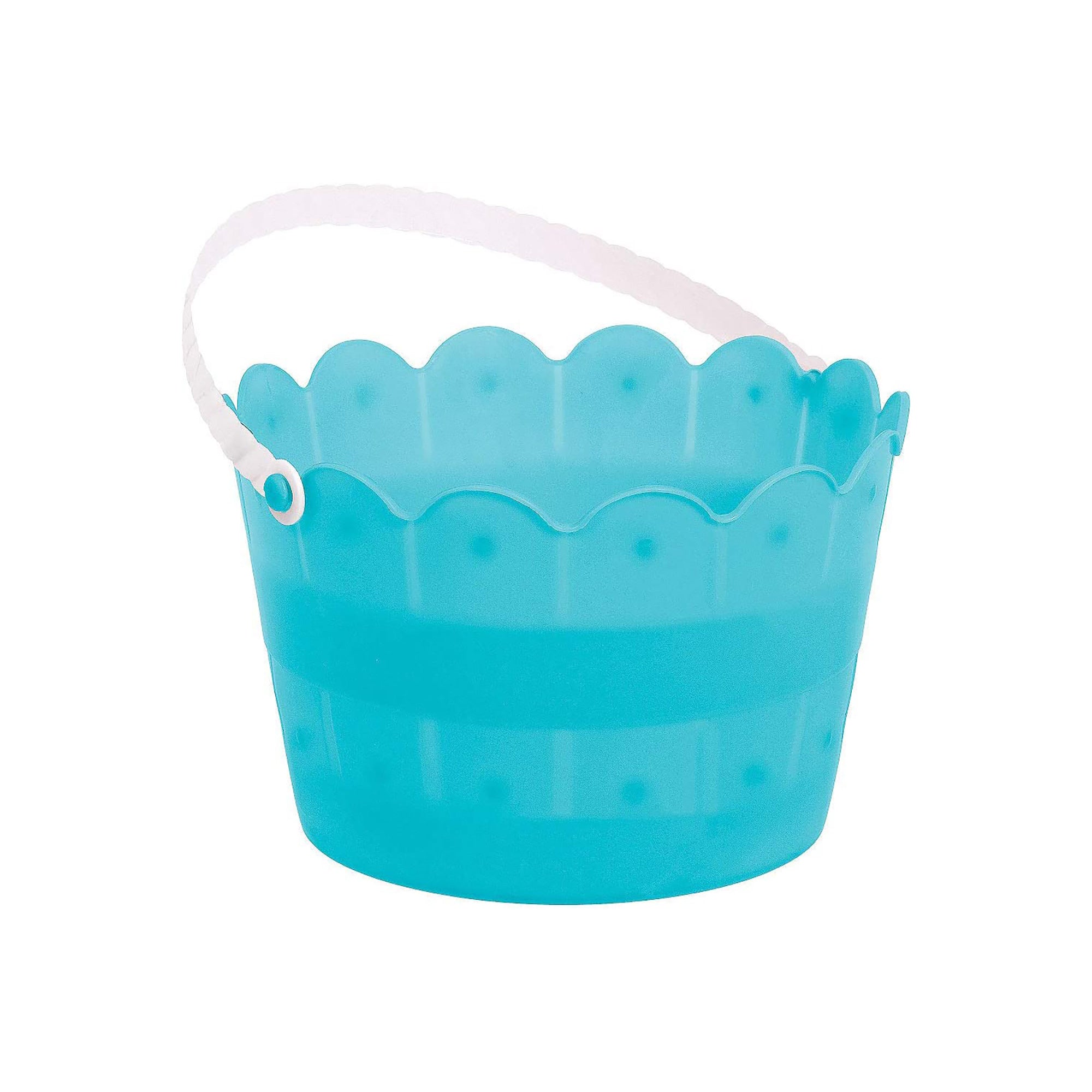 Blue Easter Plastic Scalloped Bucket, 6 x 8 Inches, 1 Count