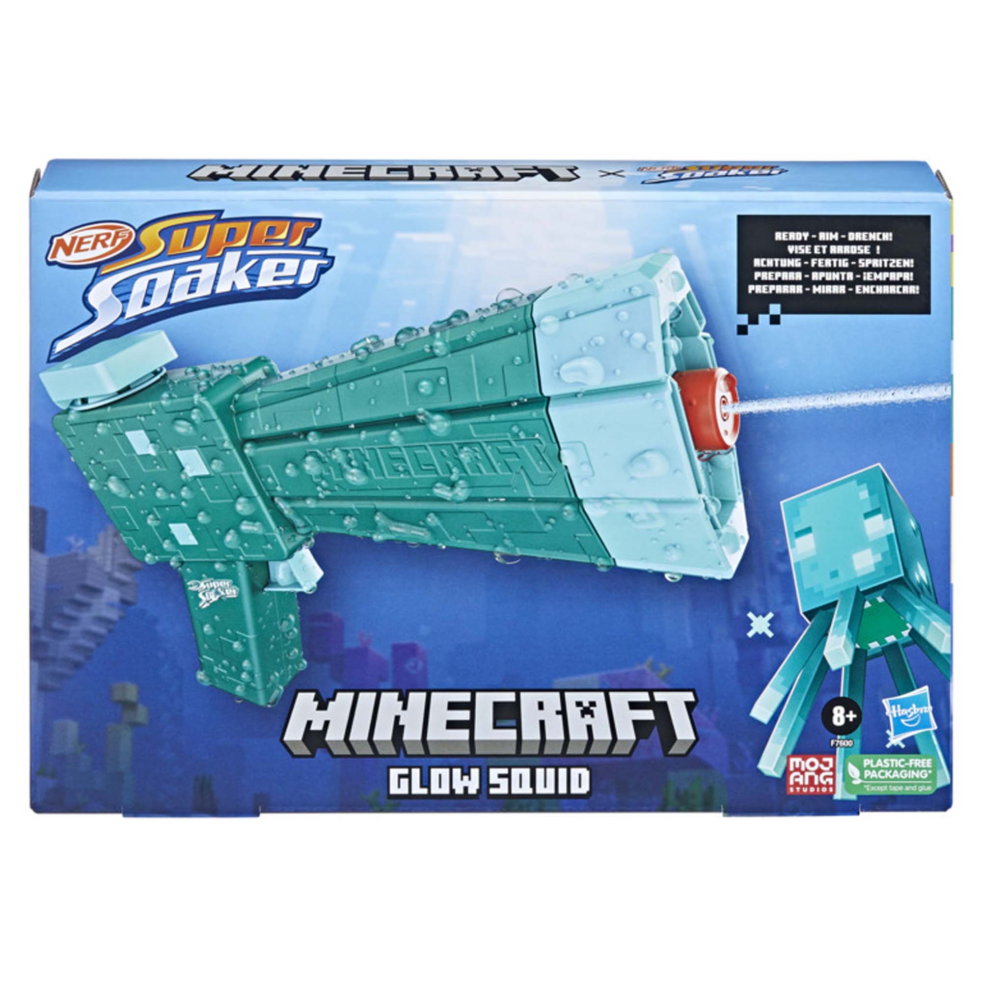 Minecraft Nerf Super Soaker Glow Squid, 1?Count