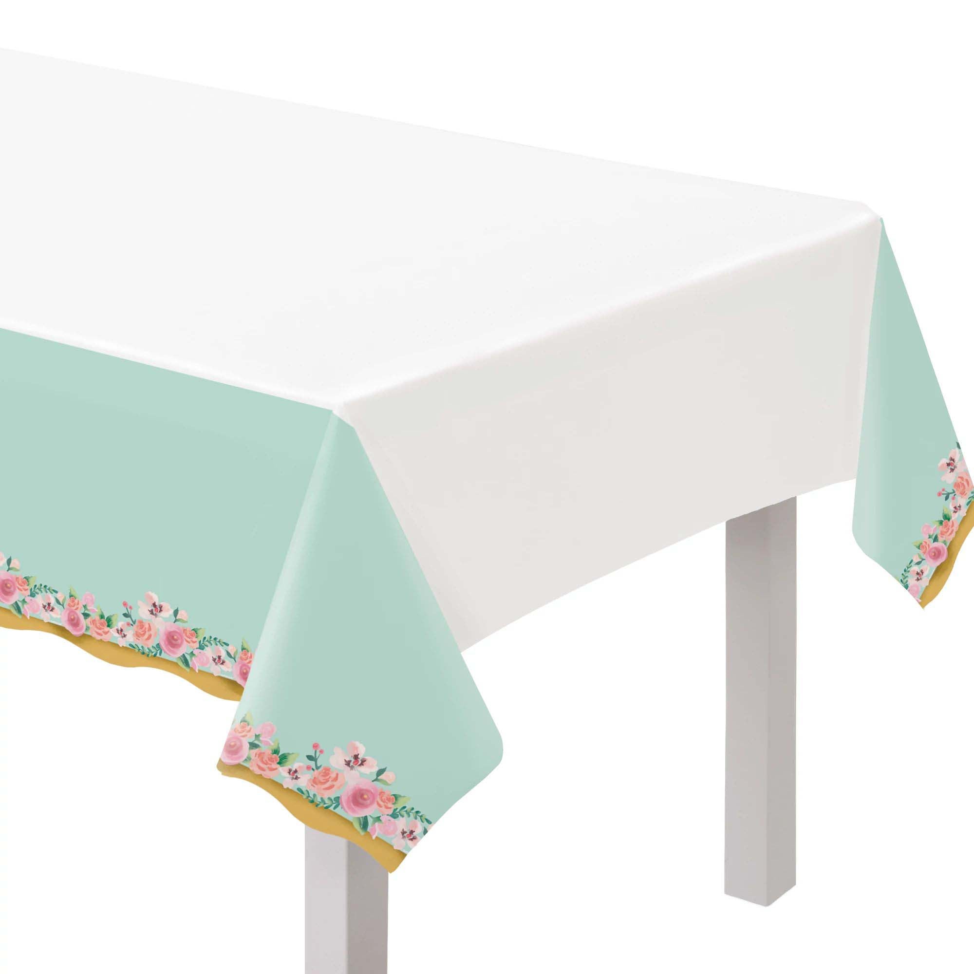 Mint to Be Rectangular Plastic Table Cover, 54 x 102 Inches, 1 Count
