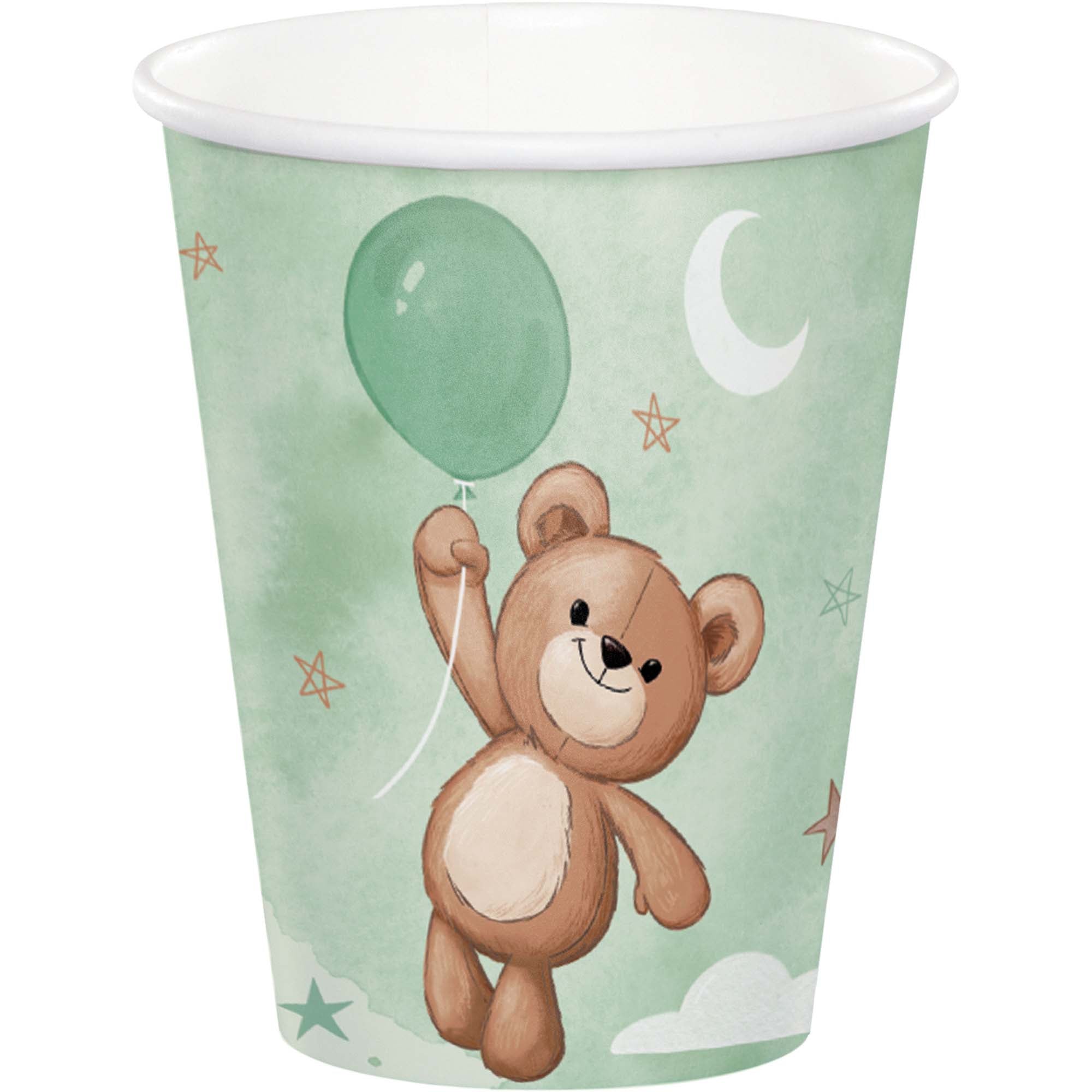 Teddy Bear Paper Cups, 9 Oz, 8 Count