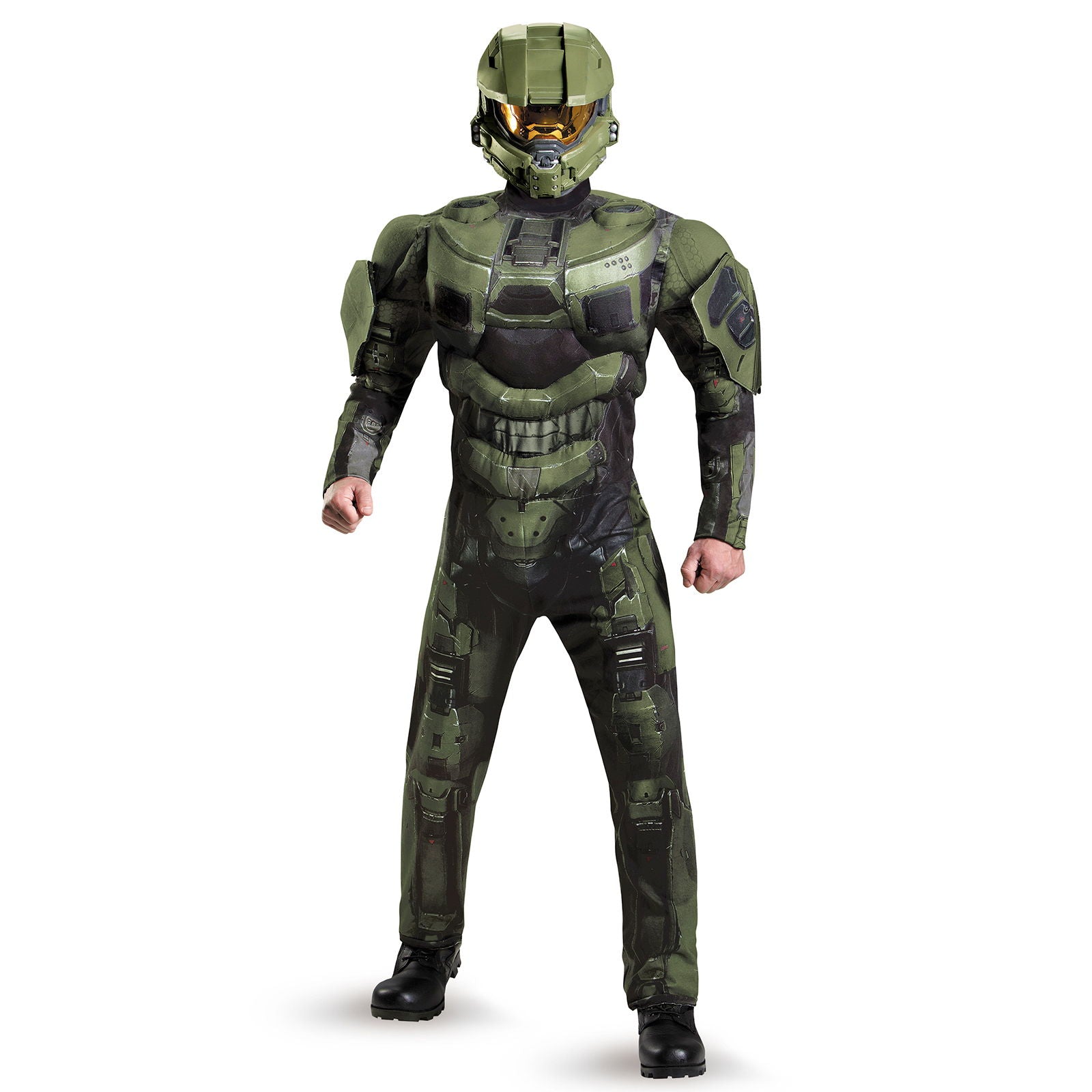 Halo Master Chief Premium Costume for Adults,Jumpsuit with  Full Helmet