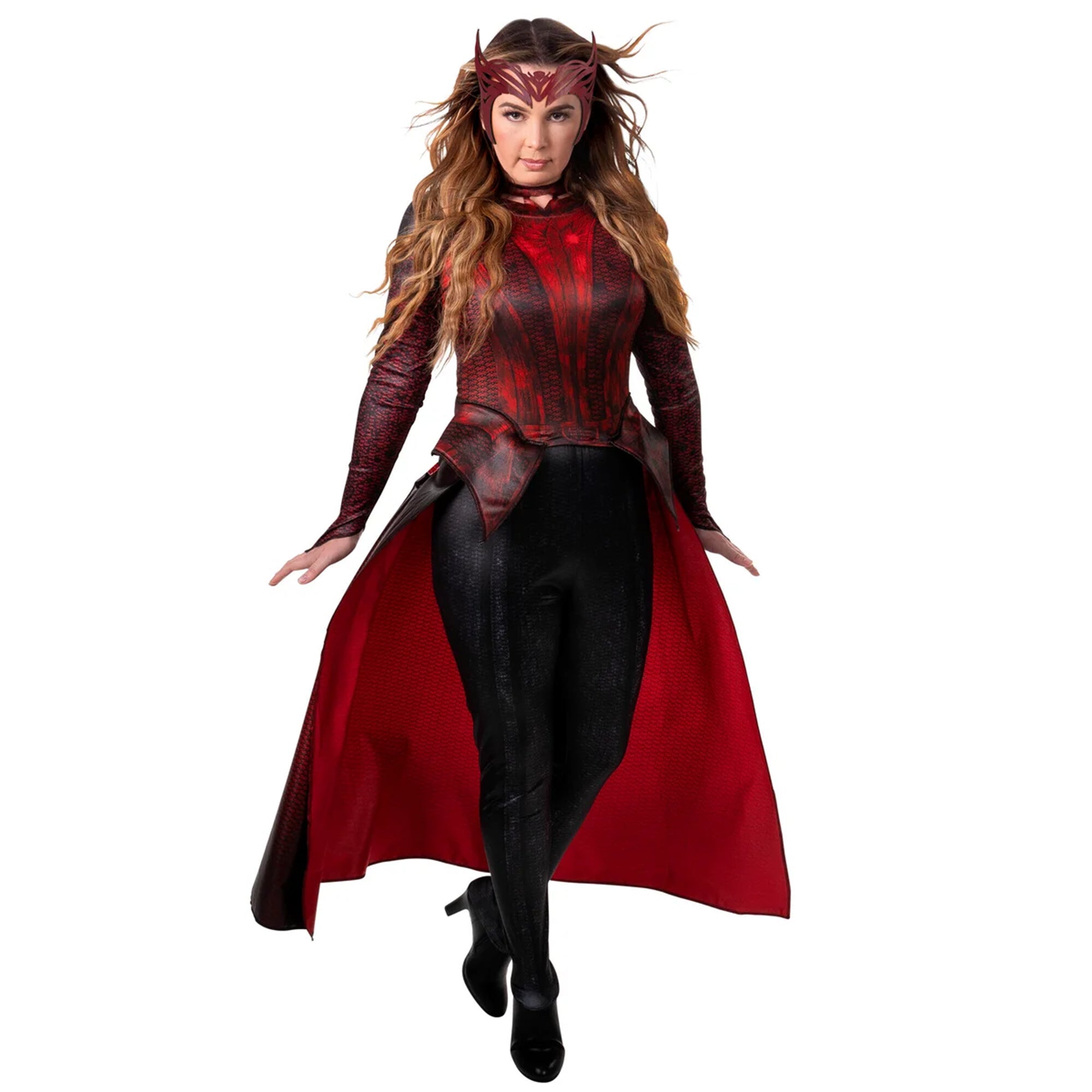 Marvel Dr. Strange Scarlet Witch Costume for Adults, Red and Black Bodice
