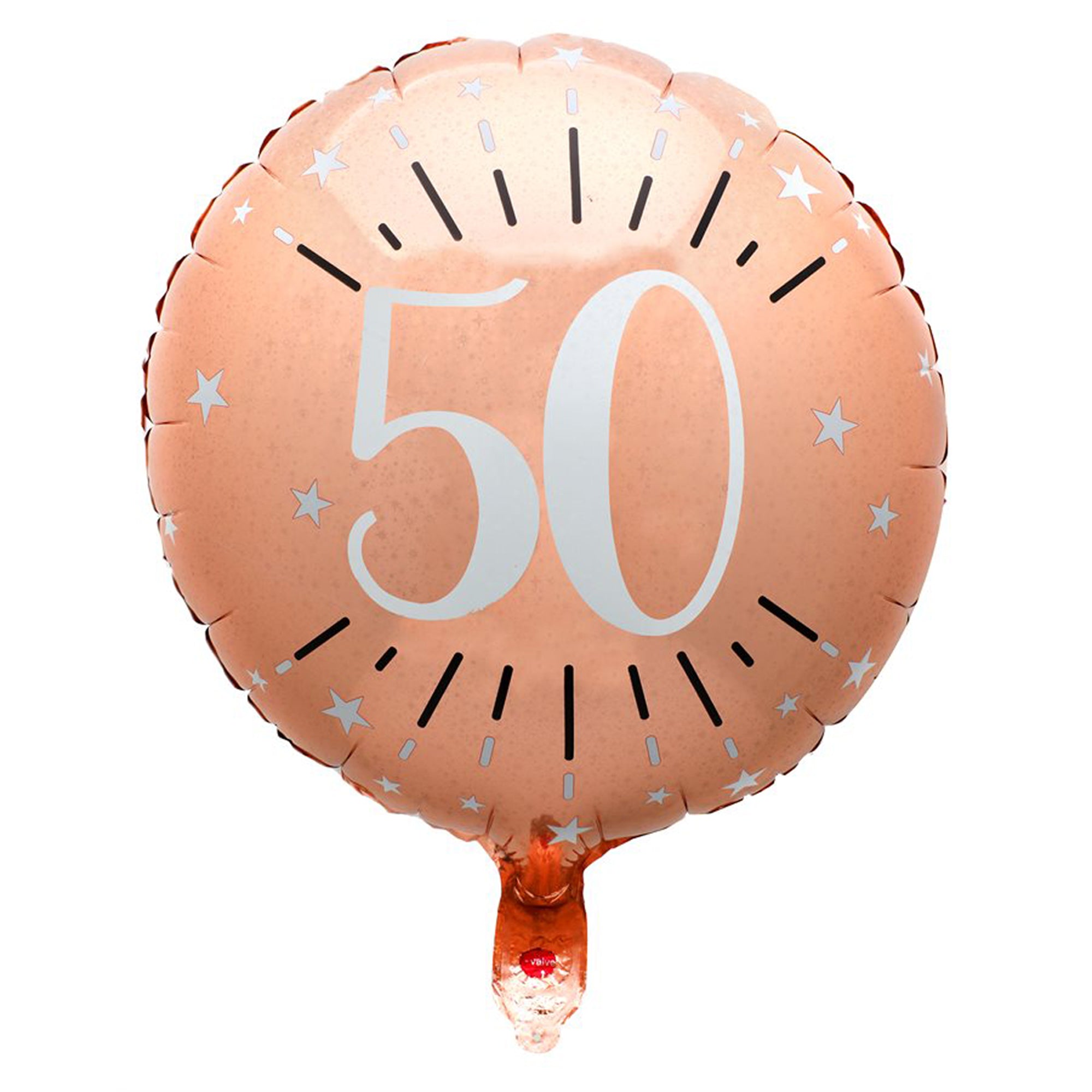 Rose Gold Trendy Age 50th Birthday Foil Balloon, 18 Inches, 1 Count