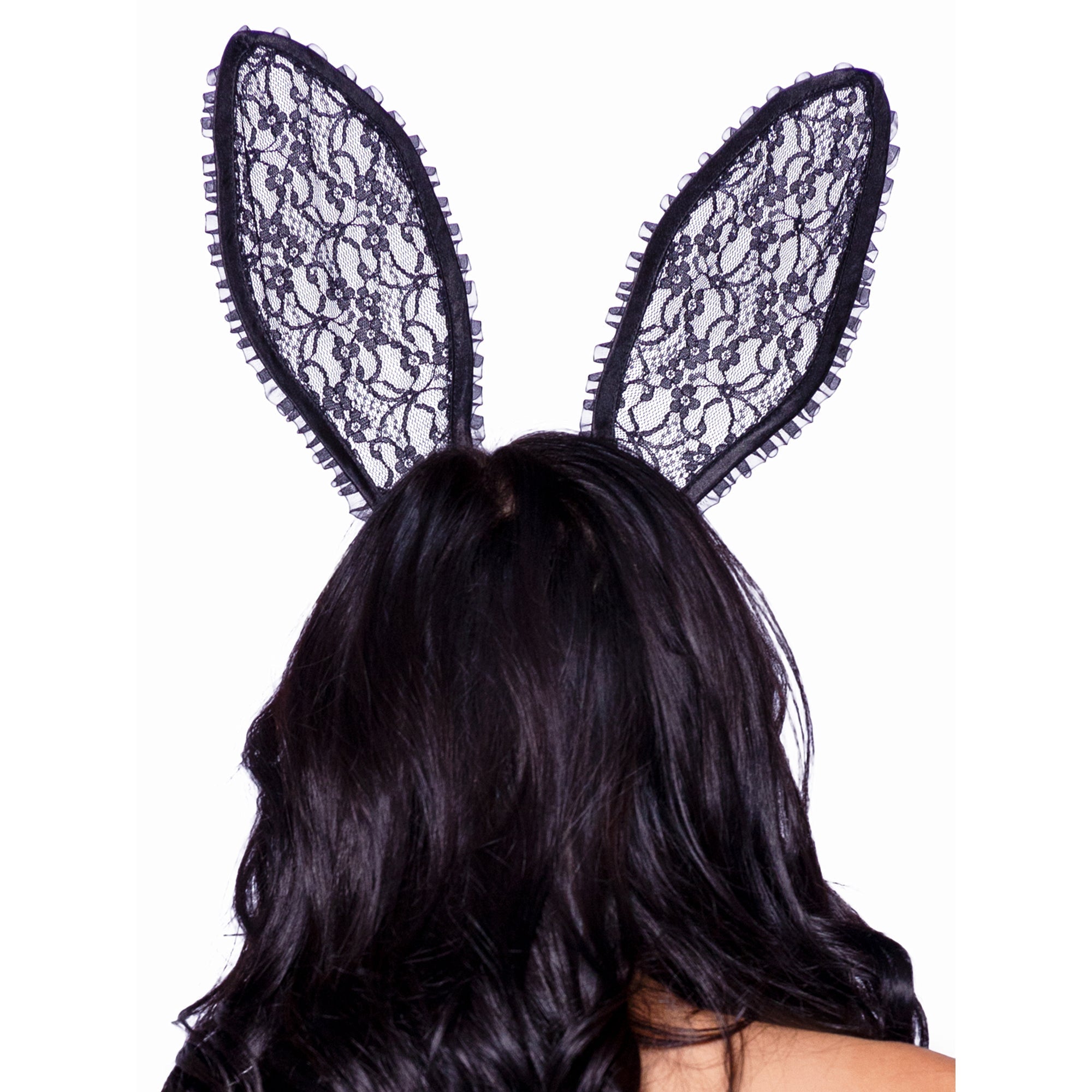 Black Bendable Lace Bunny Ears