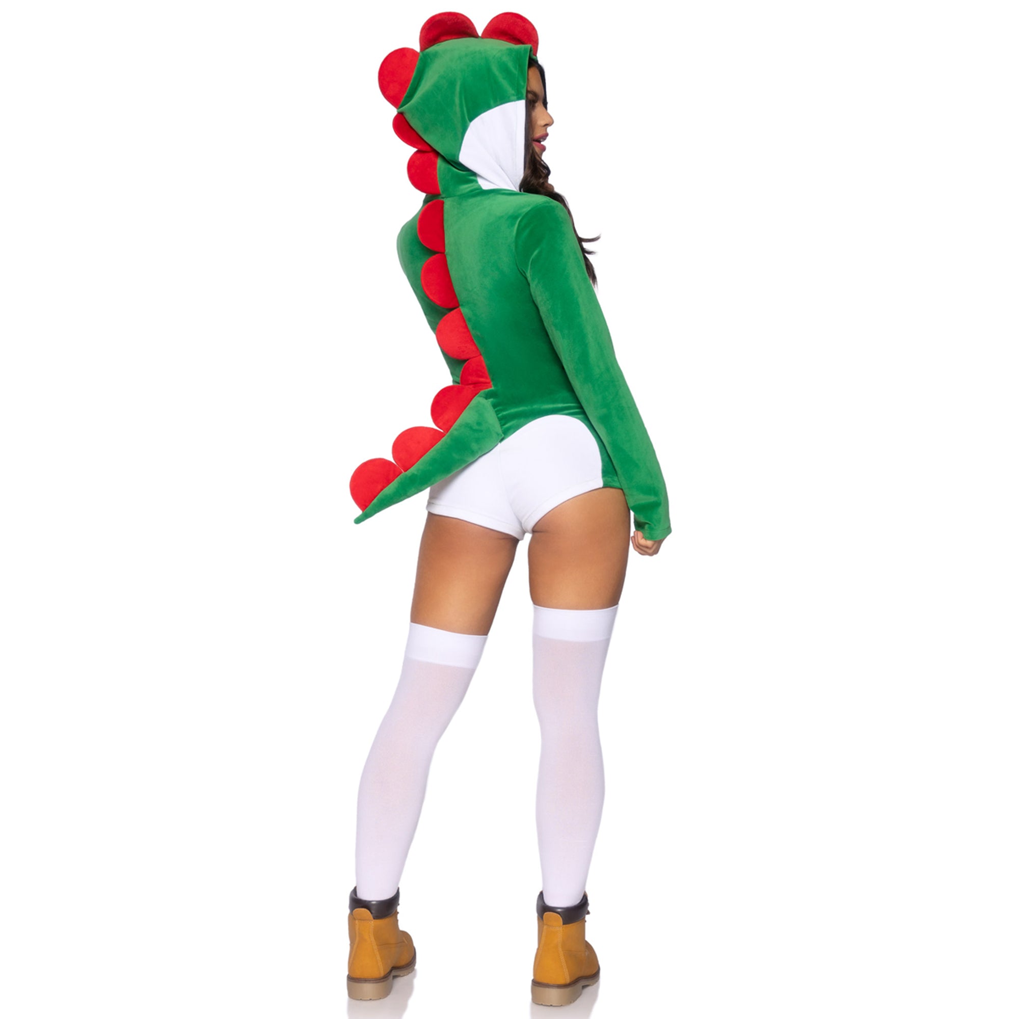 Super Dino Sexy Costume for Adults, Green Romper