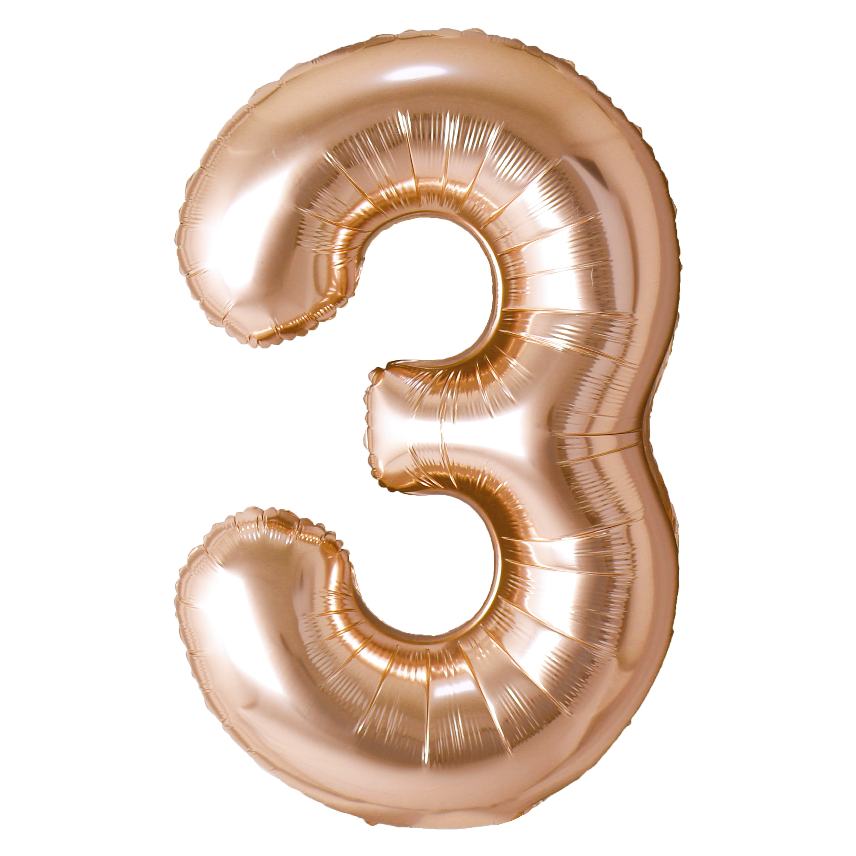 Rose Copper Number 3 Foil Balloon, 40 inches