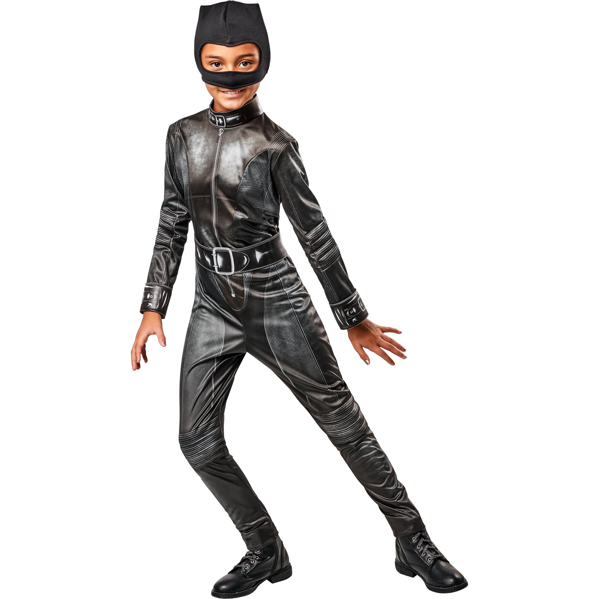 DC Comics Batman Selina Kyle Catwoman Deluxe Costume for Kids, Black Jumpsuit