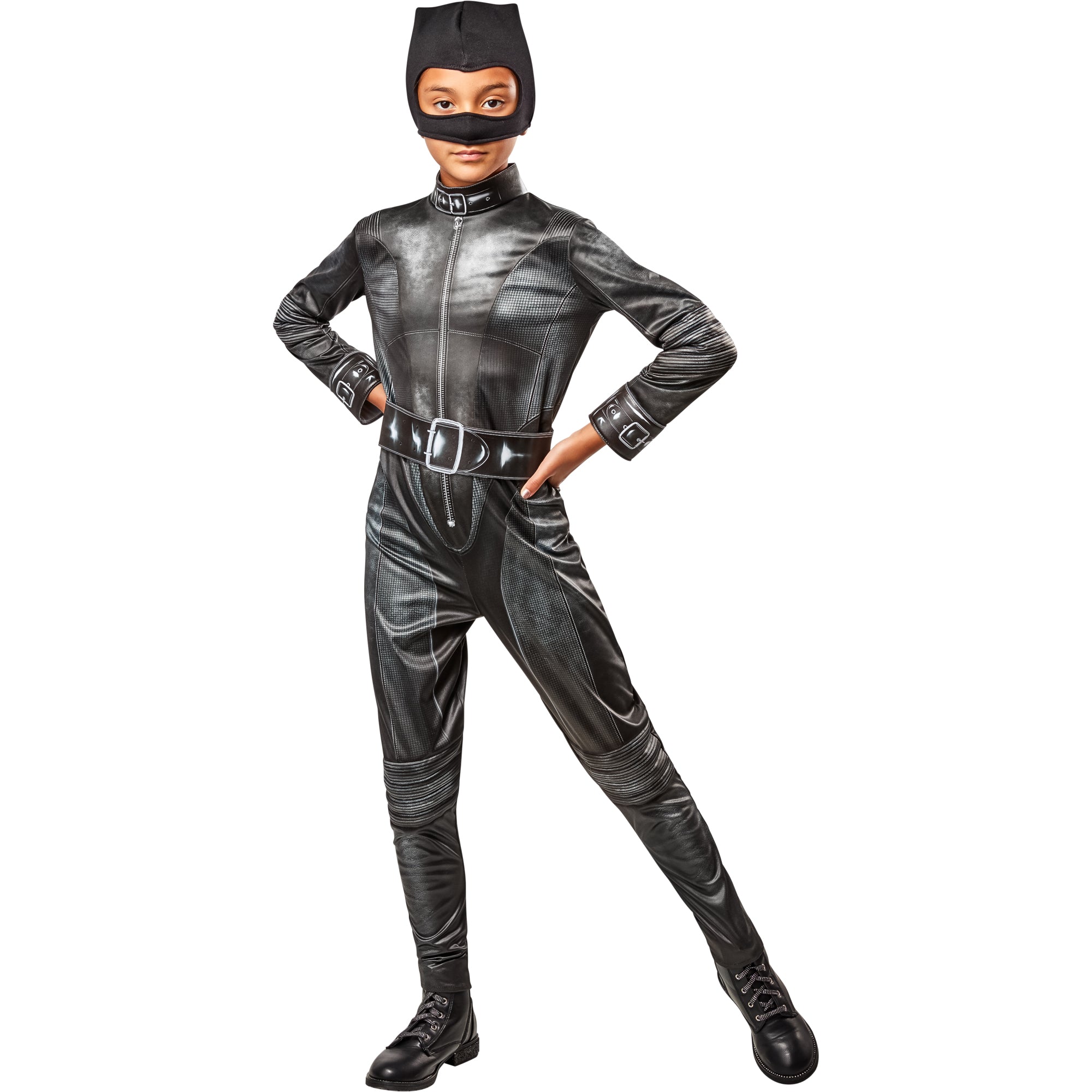 DC Comics Batman Selina Kyle Catwoman Deluxe Costume for Kids, Black Jumpsuit