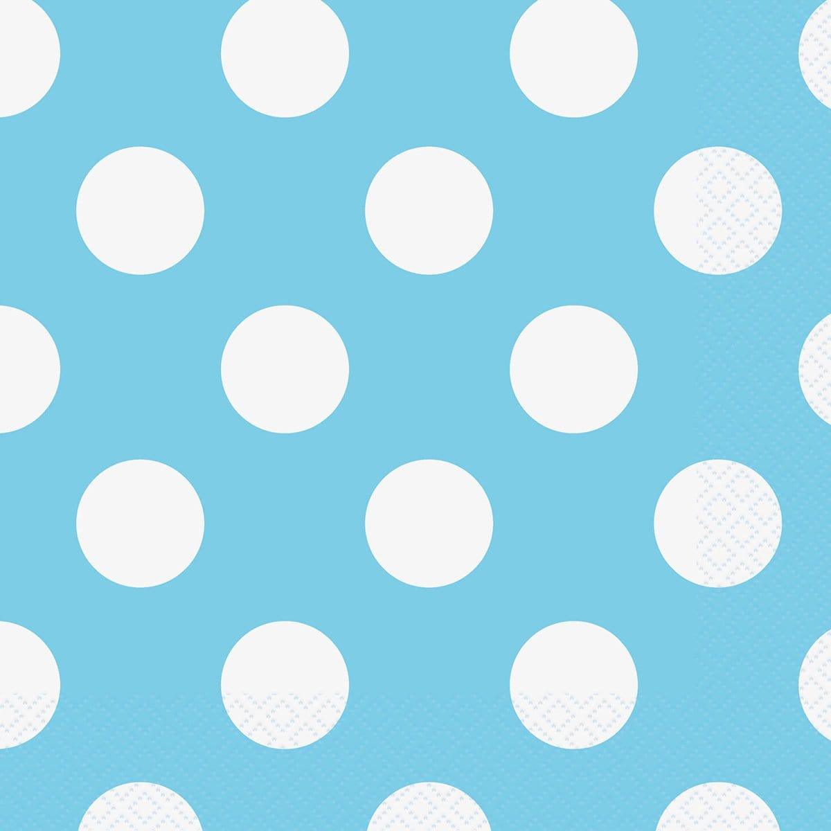 Powder Blue Dots lunch napkins, 16 per package