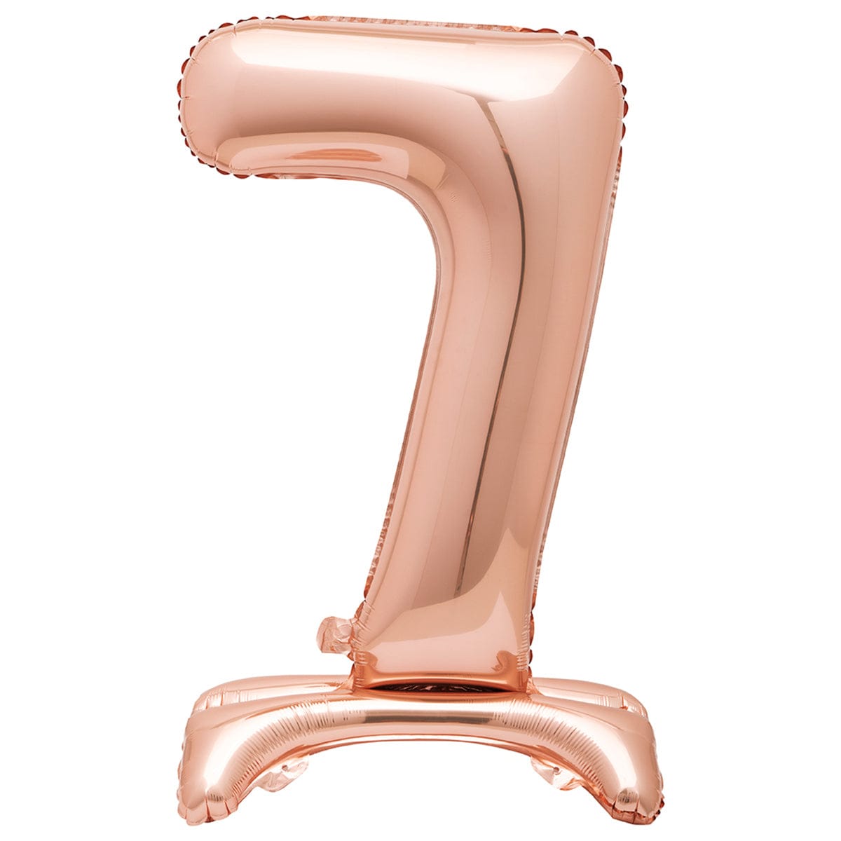 Air-filled Standing Rose Gold Number 7 Foil Balloon, 34 inches