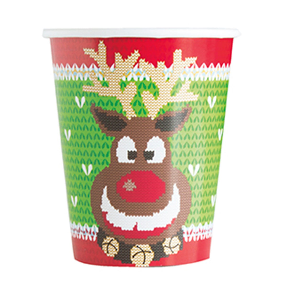 Ugly Sweater Christmas Paper Cups 9 oz, 8 Count