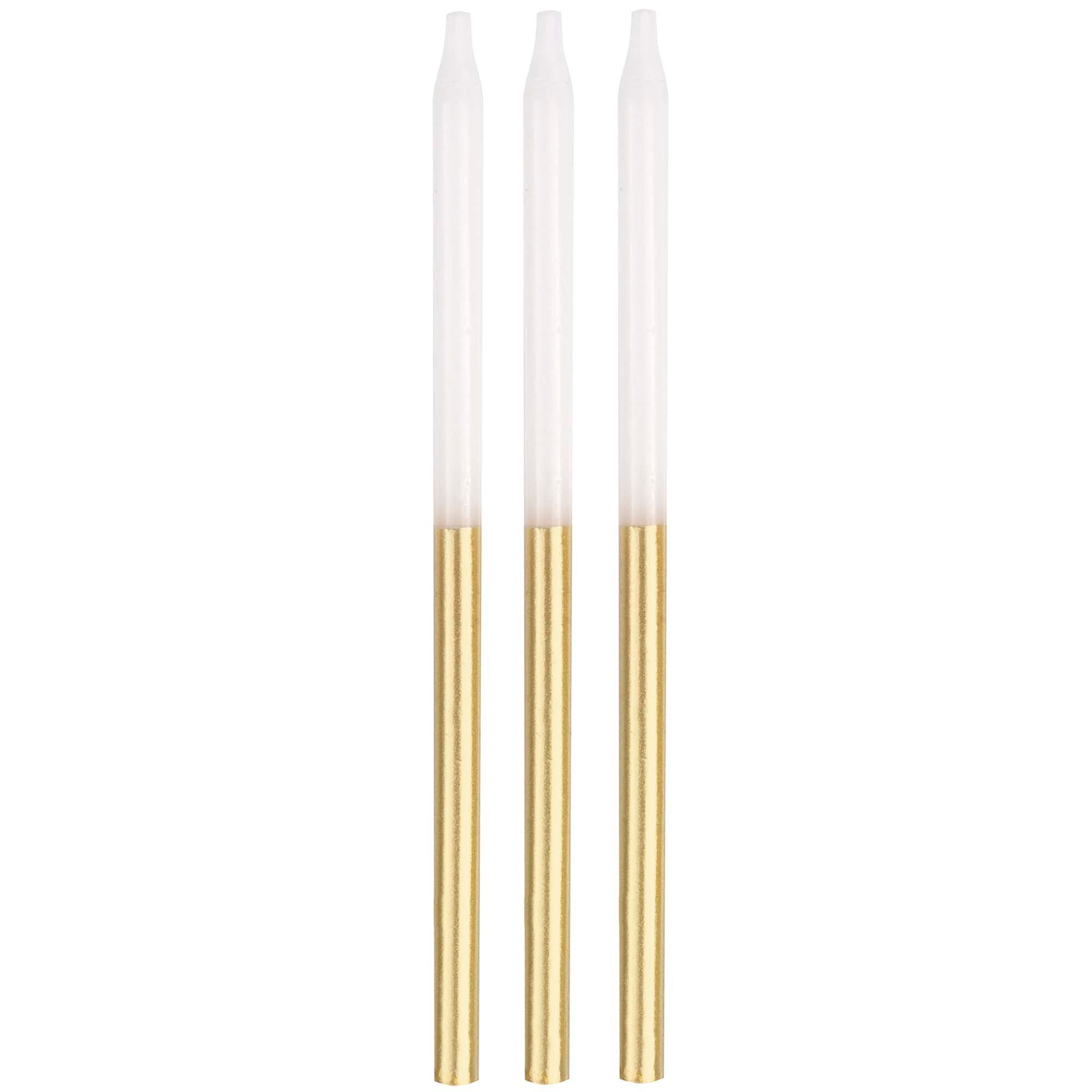 Metallic Dipped Cake Candles, 5 Inches, 12 Count