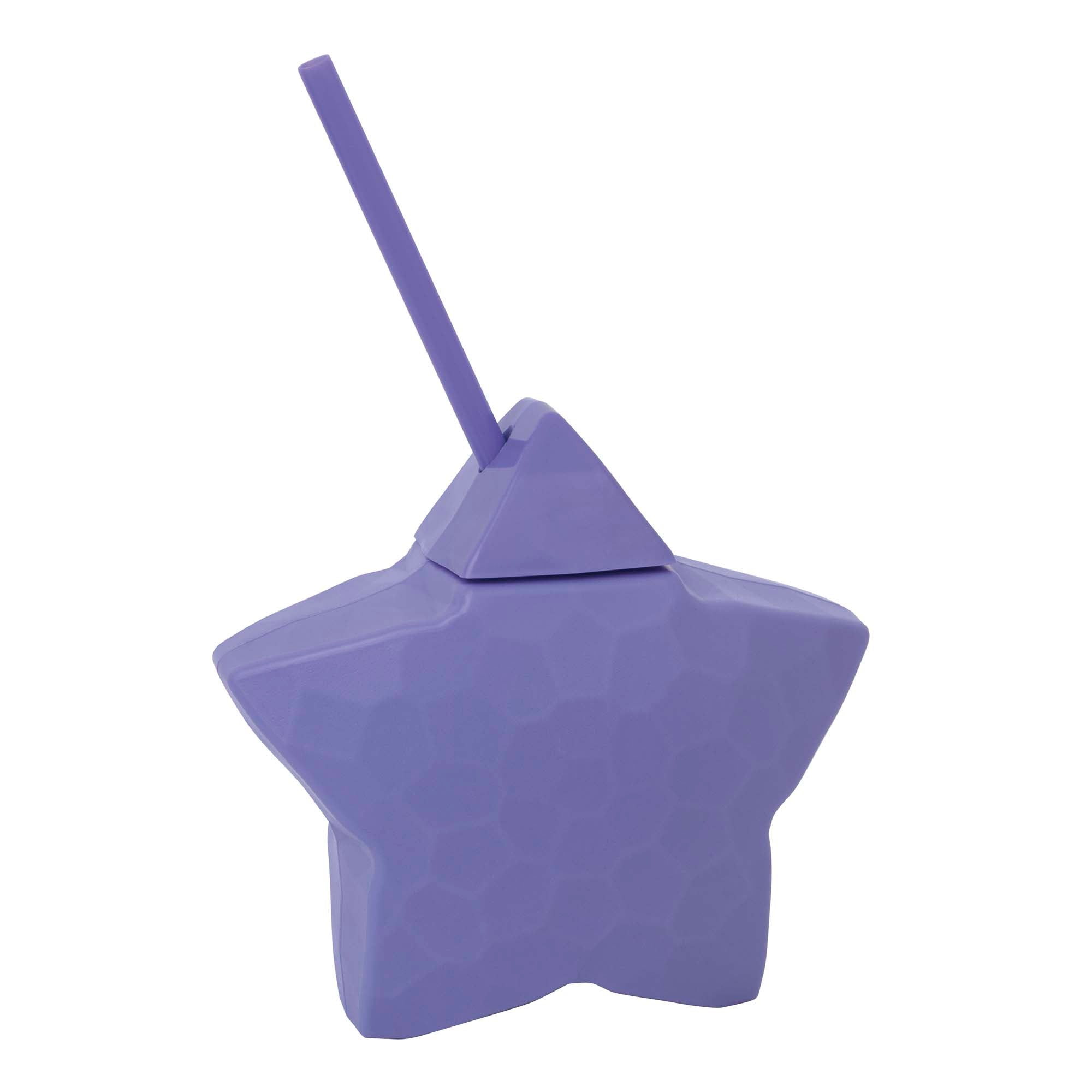Celestial Purple Star Shaped Cup with Straw, 1 Count