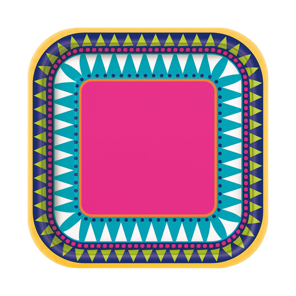 Boho Fiesta Round Dessert Paper Plates, 7?in, 10?Count