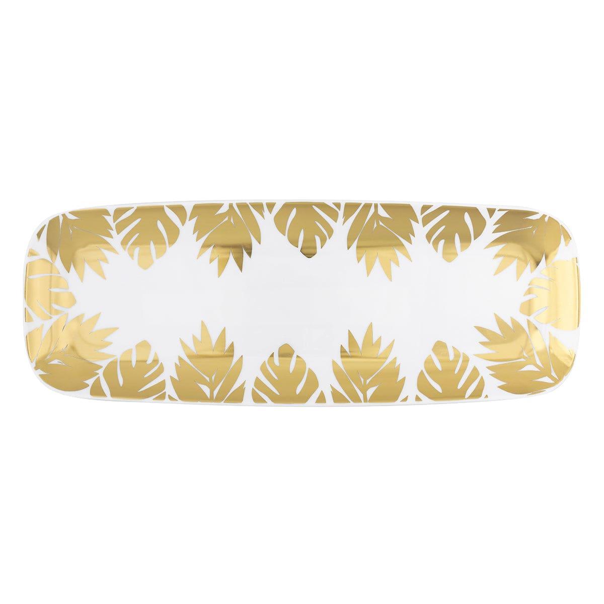 Tropical Leaves Plastic Serving Tray