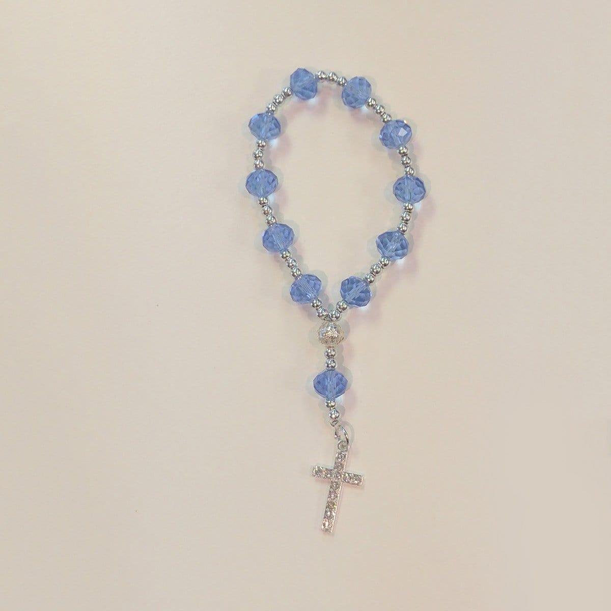 Rhinestone Cross Bracelet - Blue