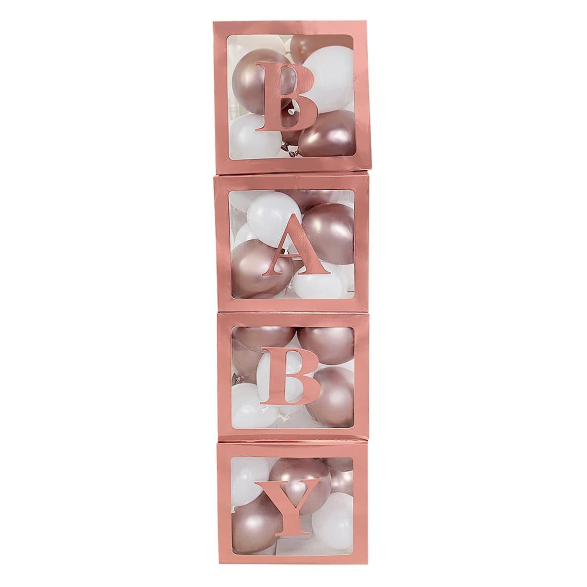 Rose Gold Clear Balloon Boxes with 