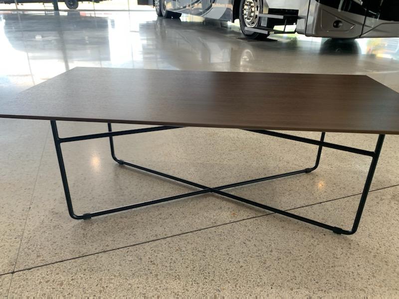 Coffee Table with Black Steel Rod Base