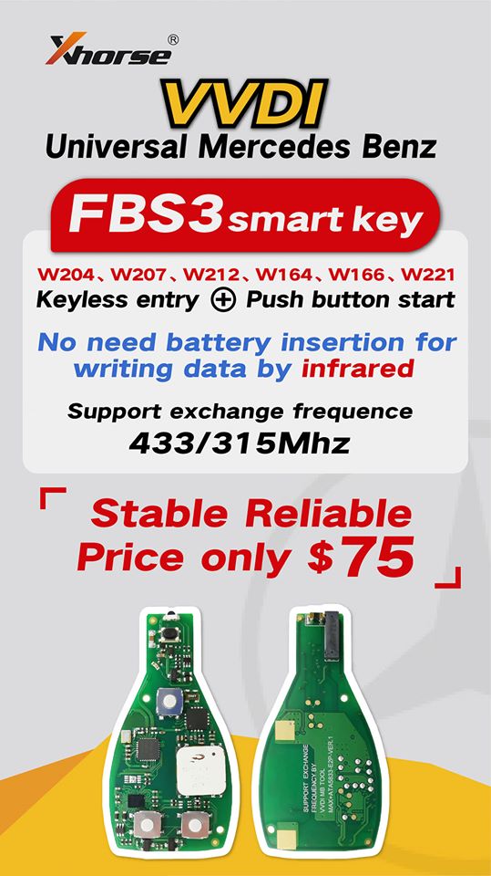Xhorse MB FBS3 BGA KeylessGo Key - VXDAS
